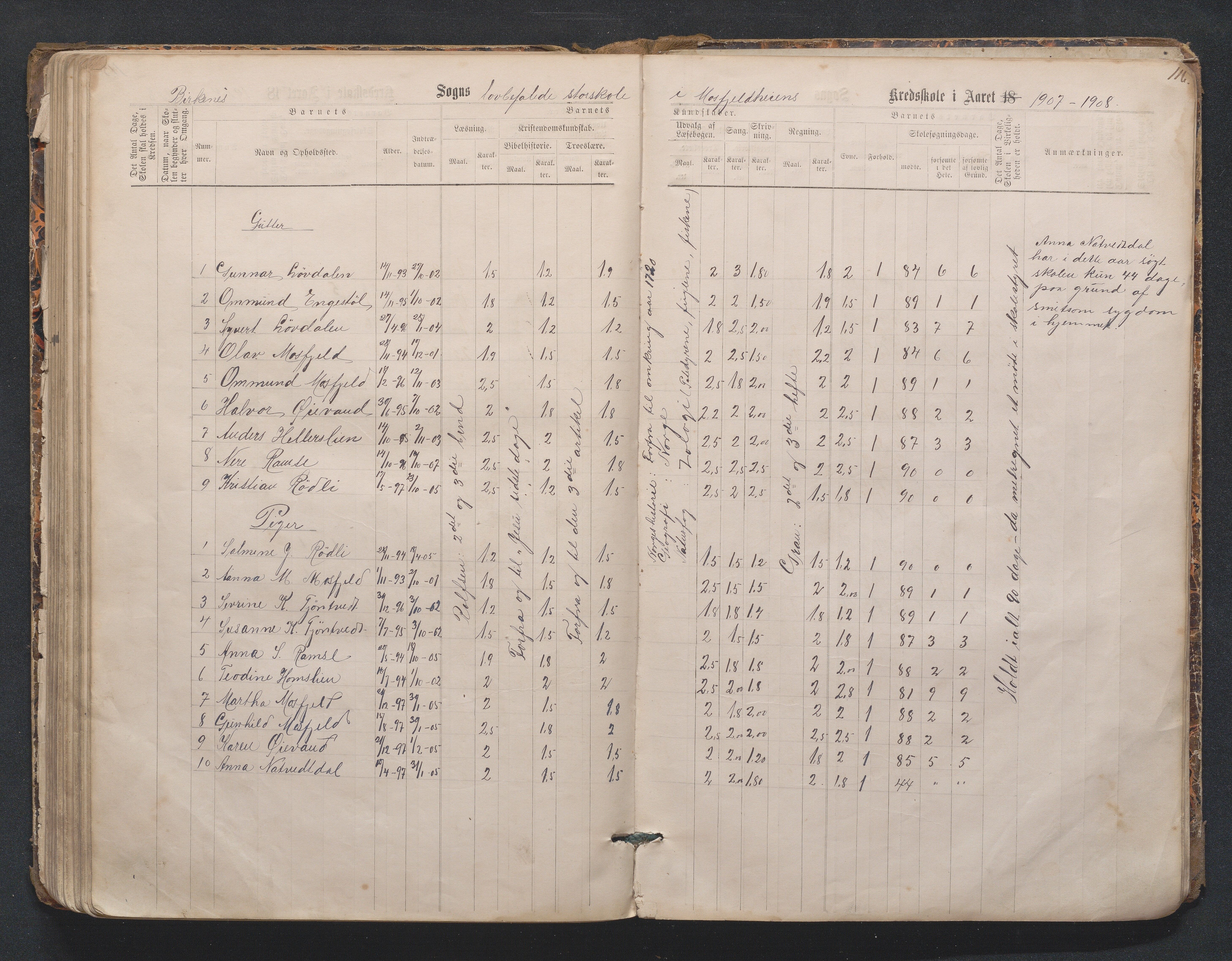 Birkenes kommune, Mosfjell skolekrets, AAKS/KA0928-550f_91/F02/L0001: Skoleprotokoll Flå og Mosfjell, 1867-1909, p. 116