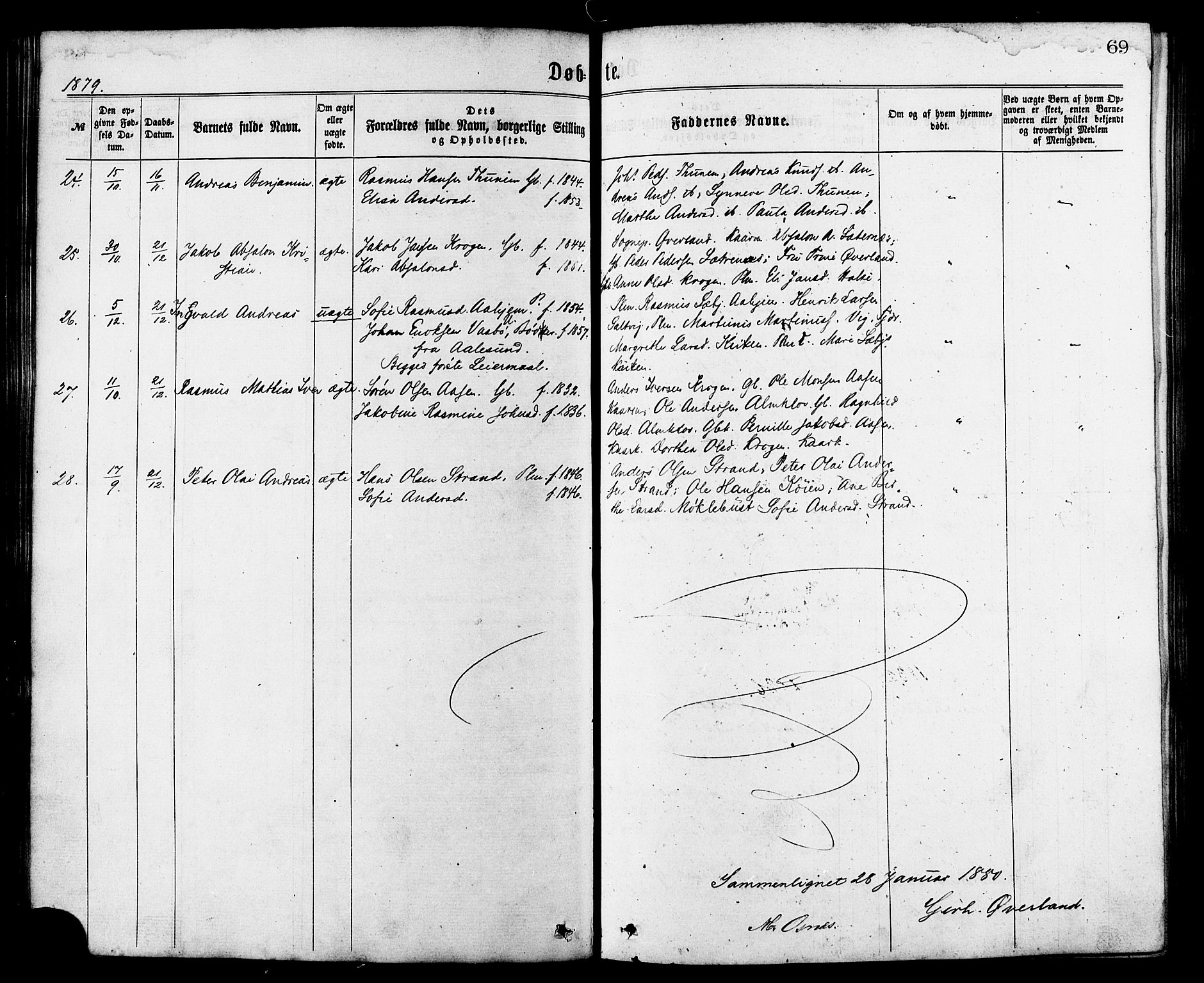 Ministerialprotokoller, klokkerbøker og fødselsregistre - Møre og Romsdal, AV/SAT-A-1454/501/L0007: Parish register (official) no. 501A07, 1868-1884, p. 69