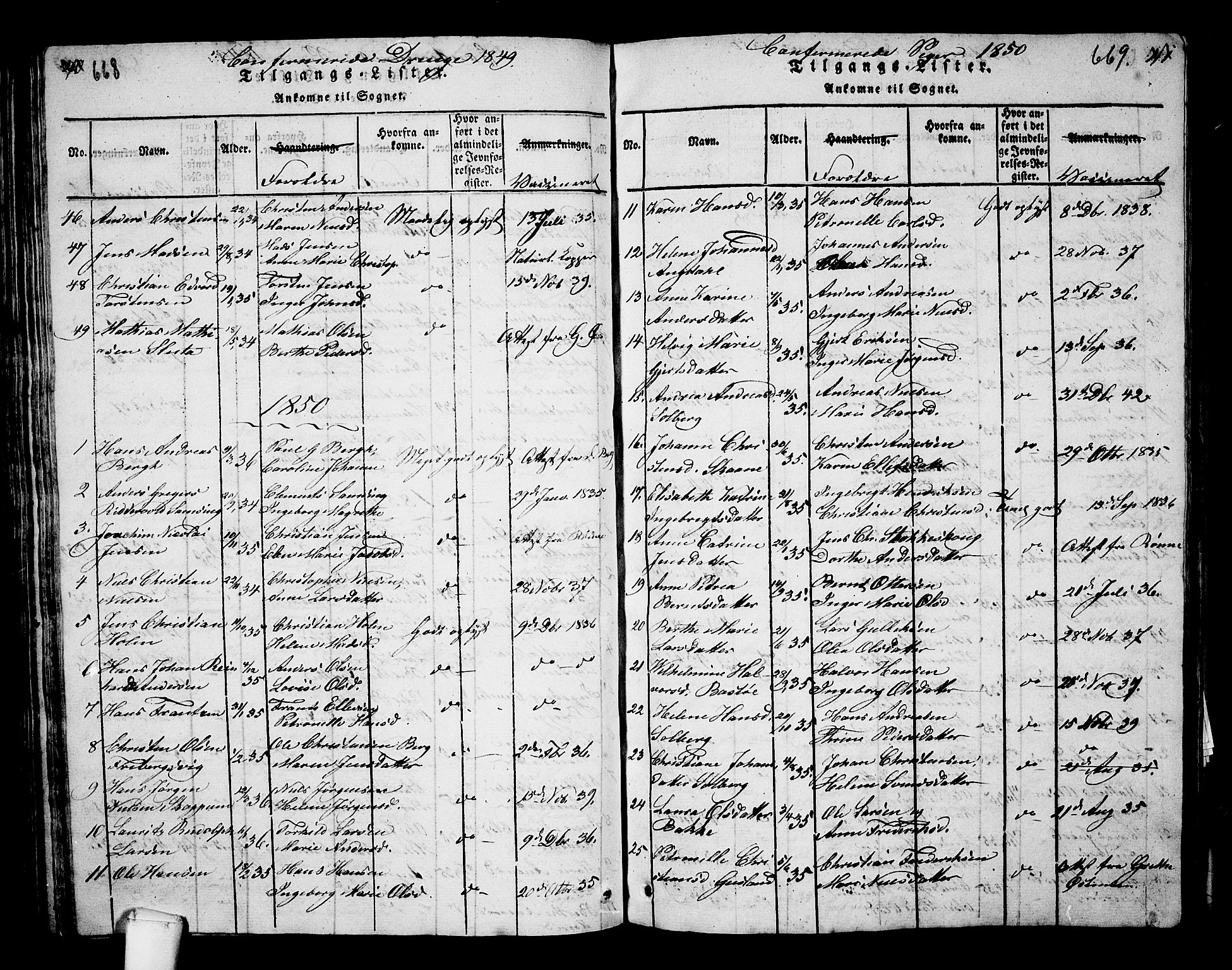 Borre kirkebøker, AV/SAKO-A-338/G/Ga/L0001: Parish register (copy) no. I 1, 1815-1851, p. 668-669