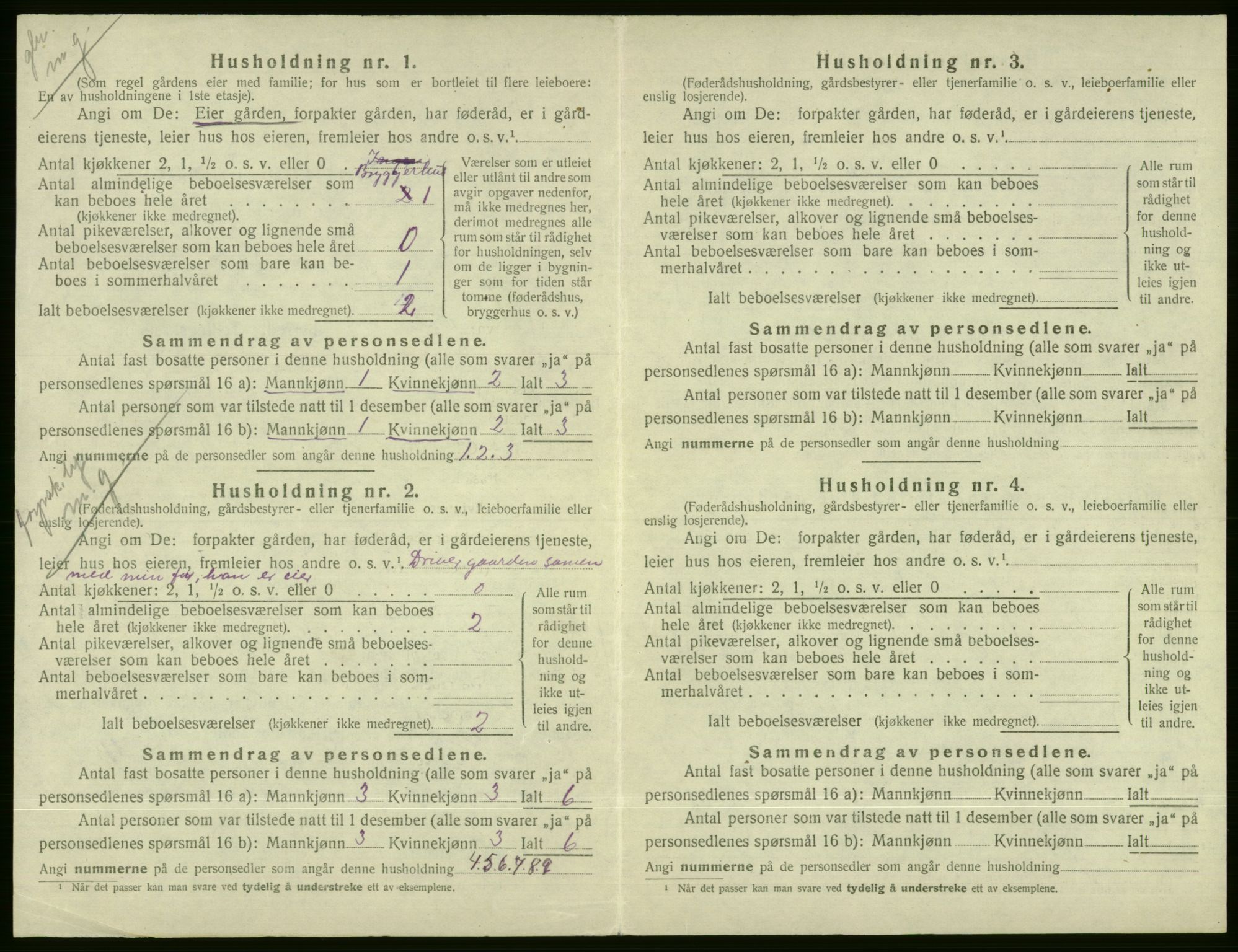 SAB, 1920 census for Voss, 1920, p. 1756