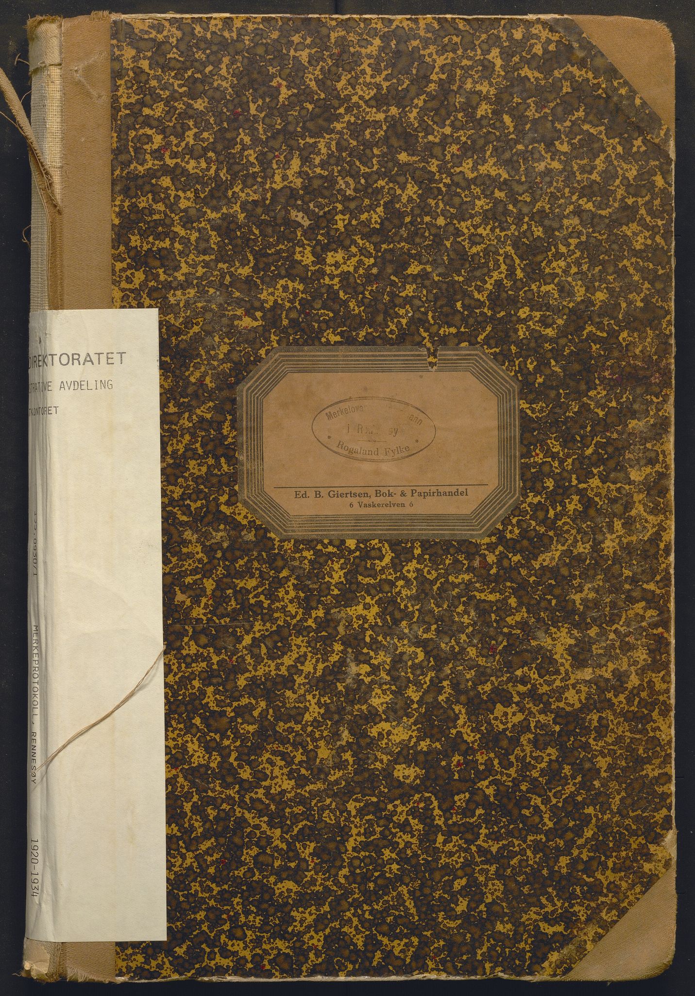 Fiskeridirektoratet - 1 Adm. ledelse - 13 Båtkontoret, AV/SAB-A-2003/I/Ia/Iai/L0078: 135.0930/1 Merkeprotokoll - Rennesøy, 1920-1934