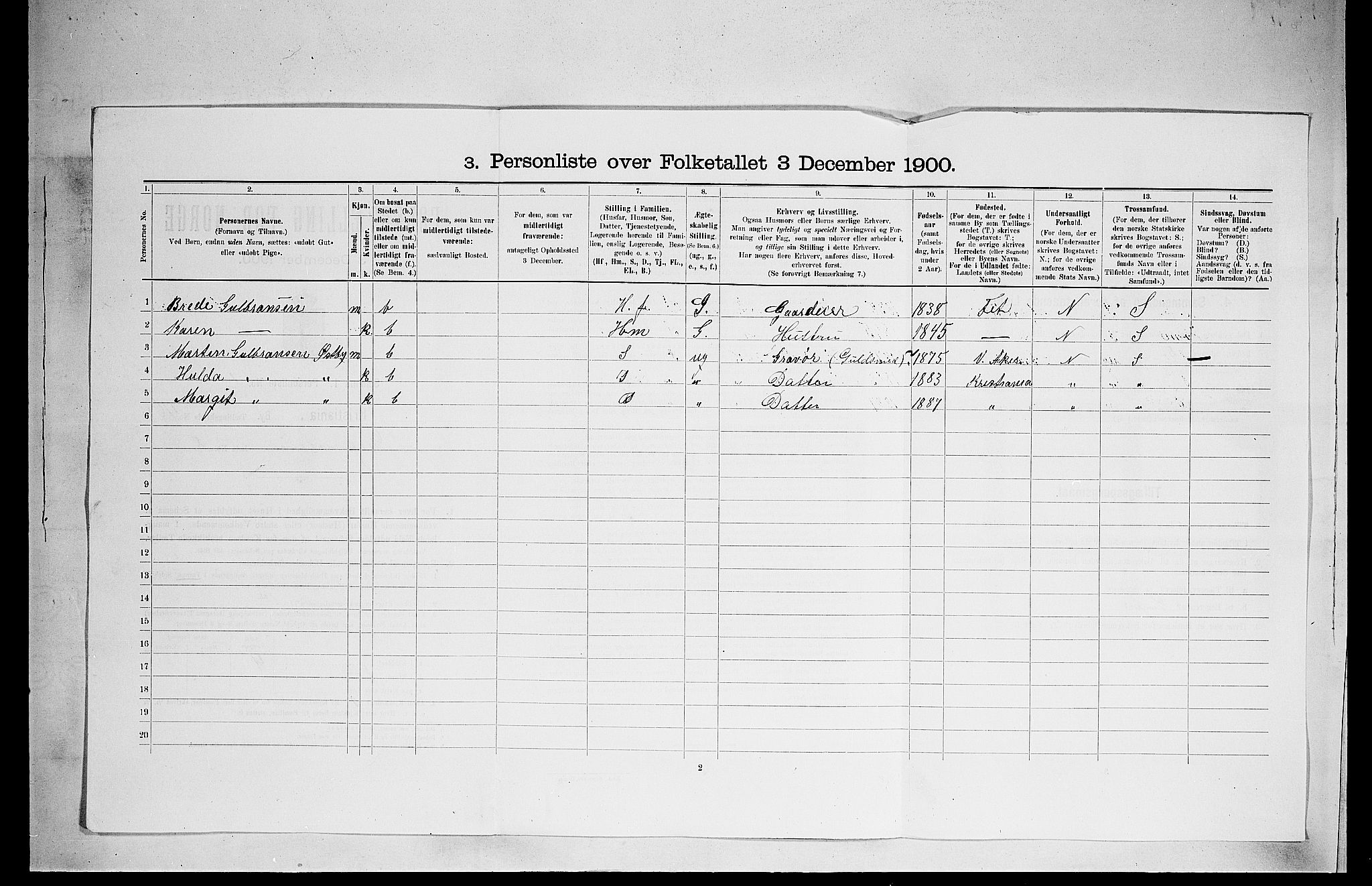 SAO, 1900 census for Kristiania, 1900, p. 27810