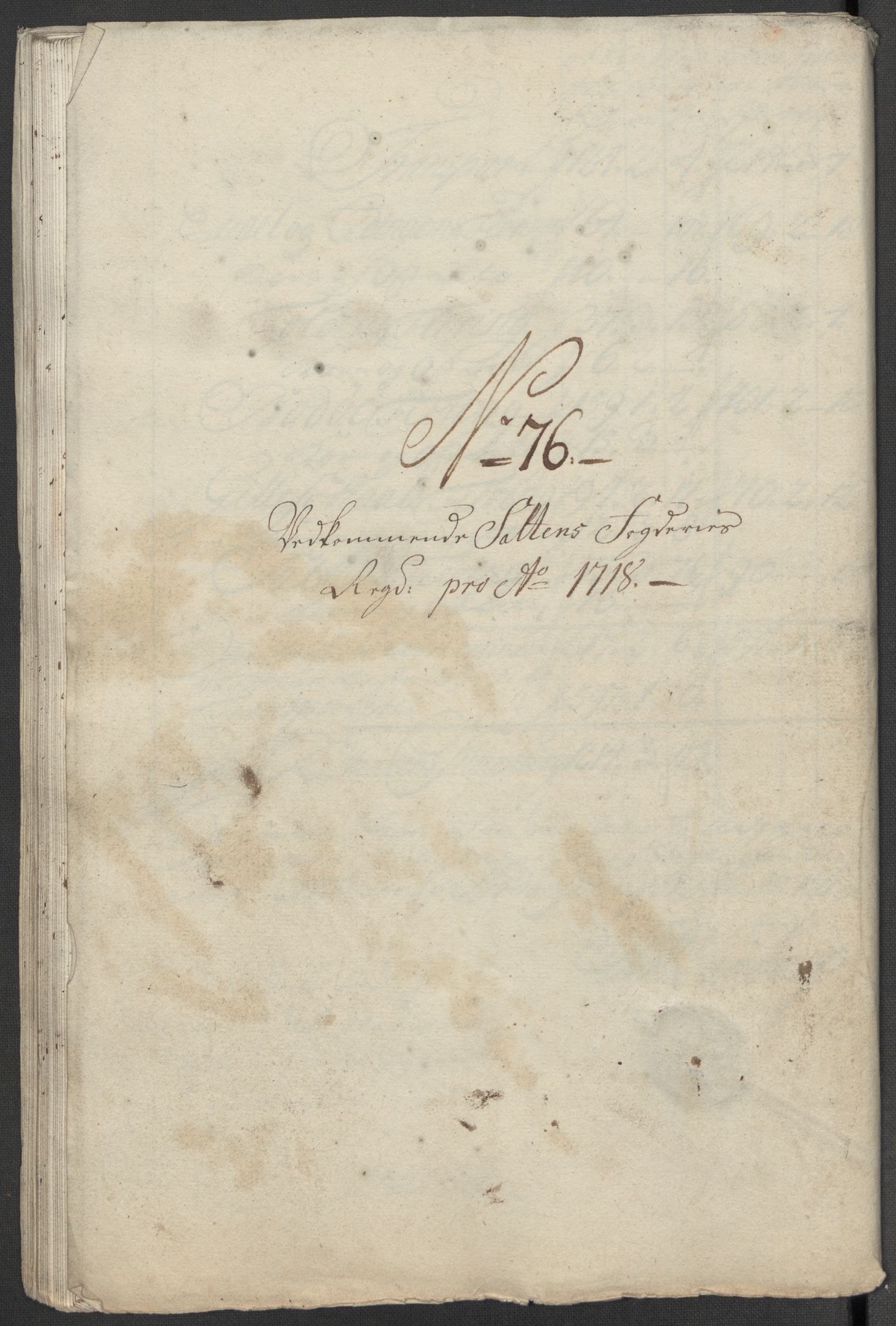 Rentekammeret inntil 1814, Reviderte regnskaper, Fogderegnskap, AV/RA-EA-4092/R66/L4588: Fogderegnskap Salten, 1718, p. 461