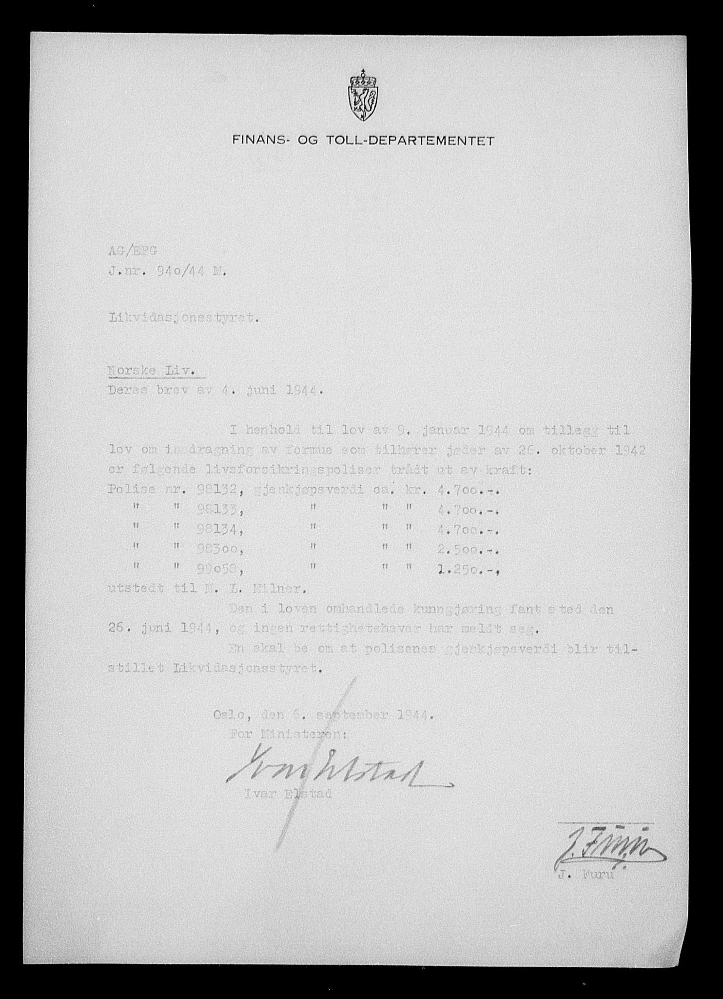 Justisdepartementet, Tilbakeføringskontoret for inndratte formuer, AV/RA-S-1564/H/Hc/Hcc/L0965: --, 1945-1947, p. 542