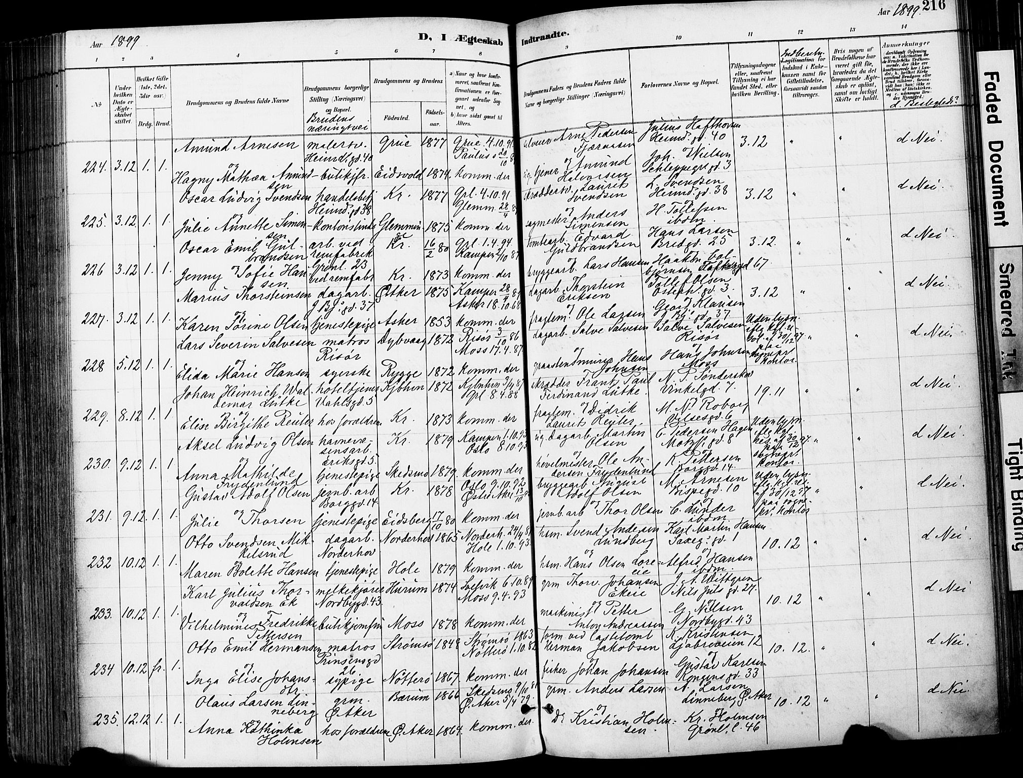 Grønland prestekontor Kirkebøker, SAO/A-10848/F/Fa/L0013: Parish register (official) no. 13, 1887-1906, p. 216