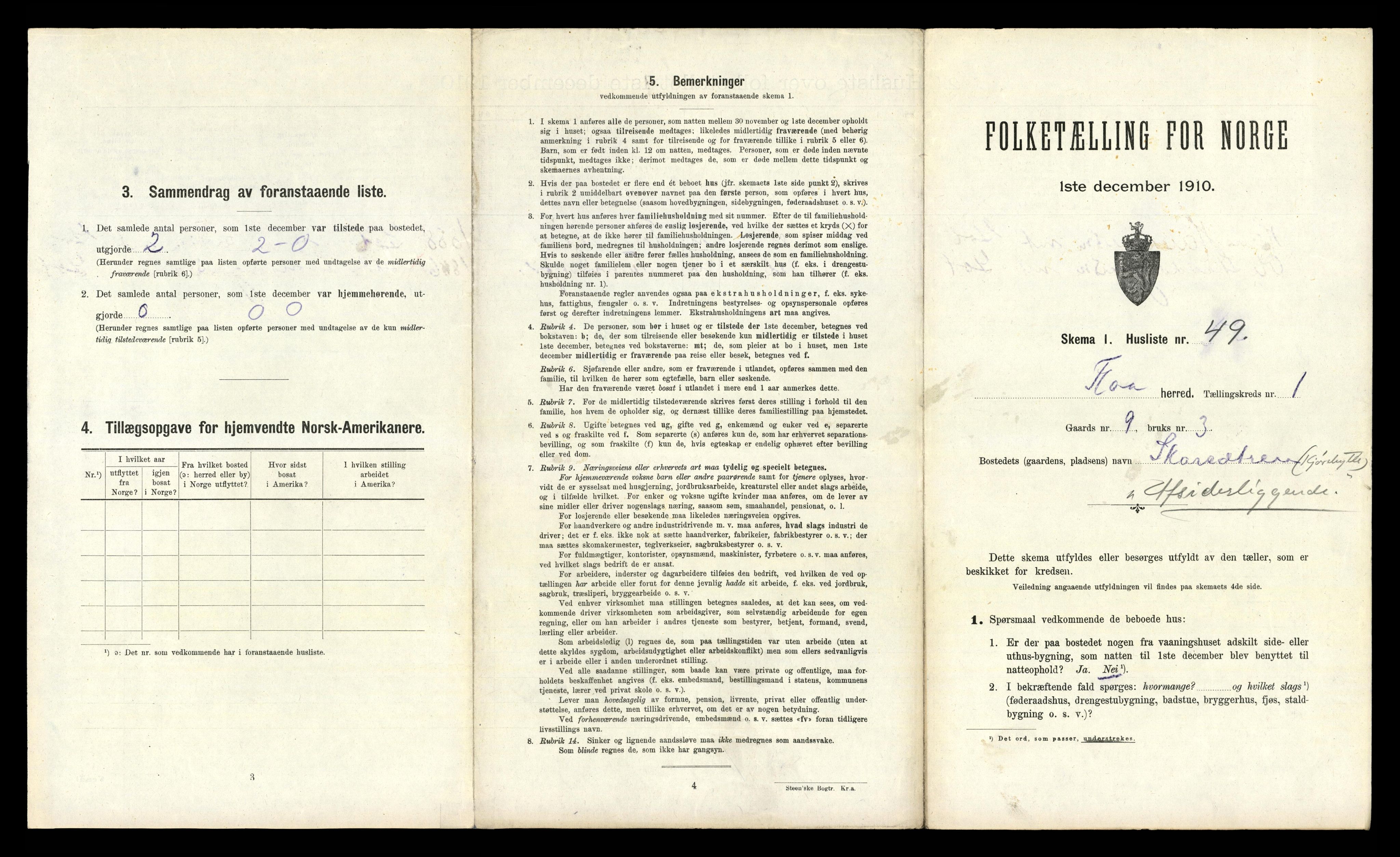 RA, 1910 census for Flå, 1910, p. 120