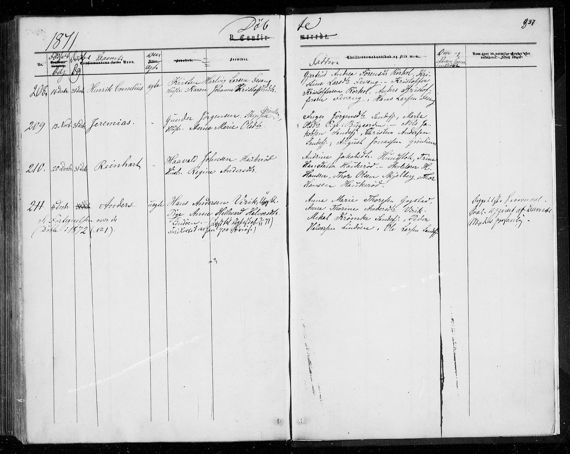 Sandar kirkebøker, AV/SAKO-A-243/F/Fa/L0008: Parish register (official) no. 8, 1862-1871, p. 337