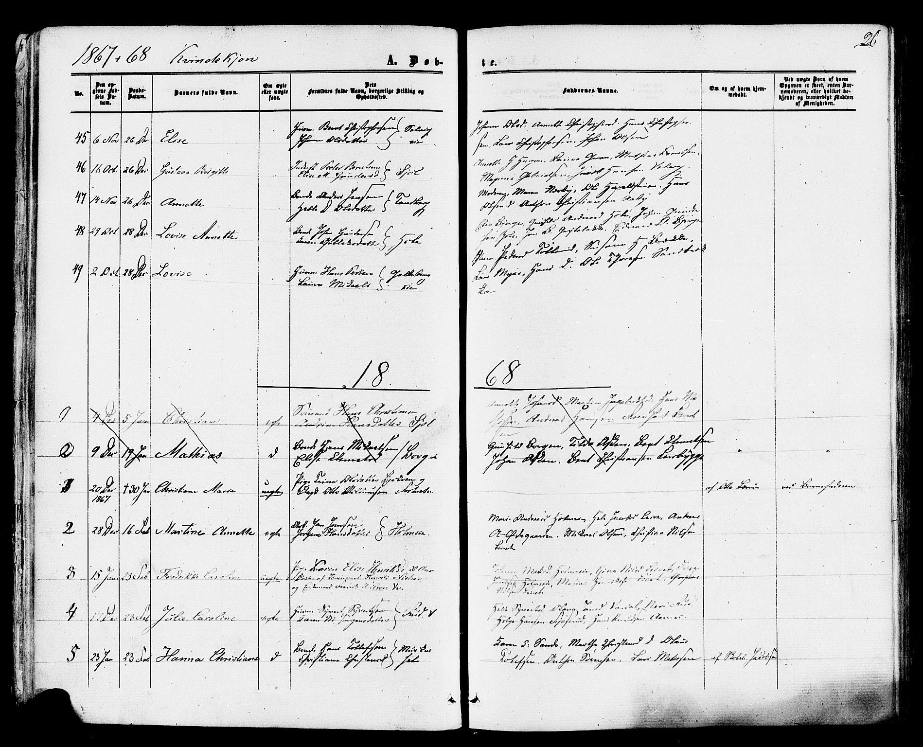 Sande Kirkebøker, SAKO/A-53/F/Fa/L0005: Parish register (official) no. 5, 1865-1877, p. 26
