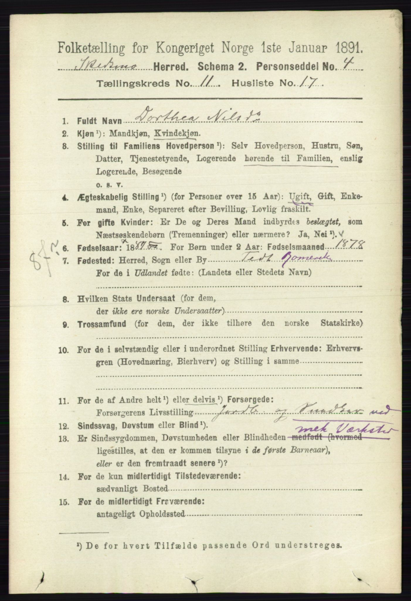 RA, 1891 census for 0231 Skedsmo, 1891, p. 6284