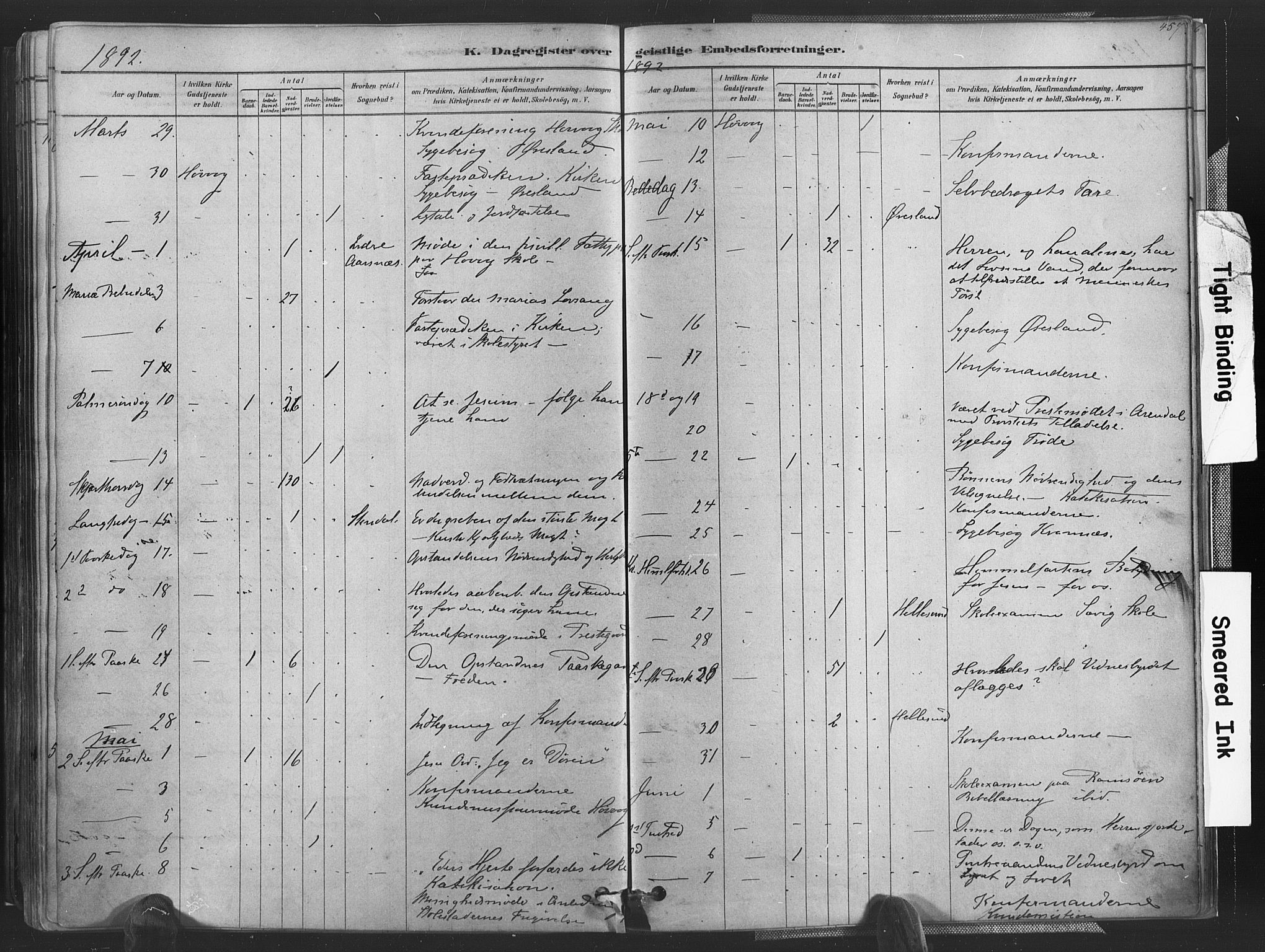 Høvåg sokneprestkontor, AV/SAK-1111-0025/F/Fa/L0005: Parish register (official) no. A 5, 1878-1893, p. 457