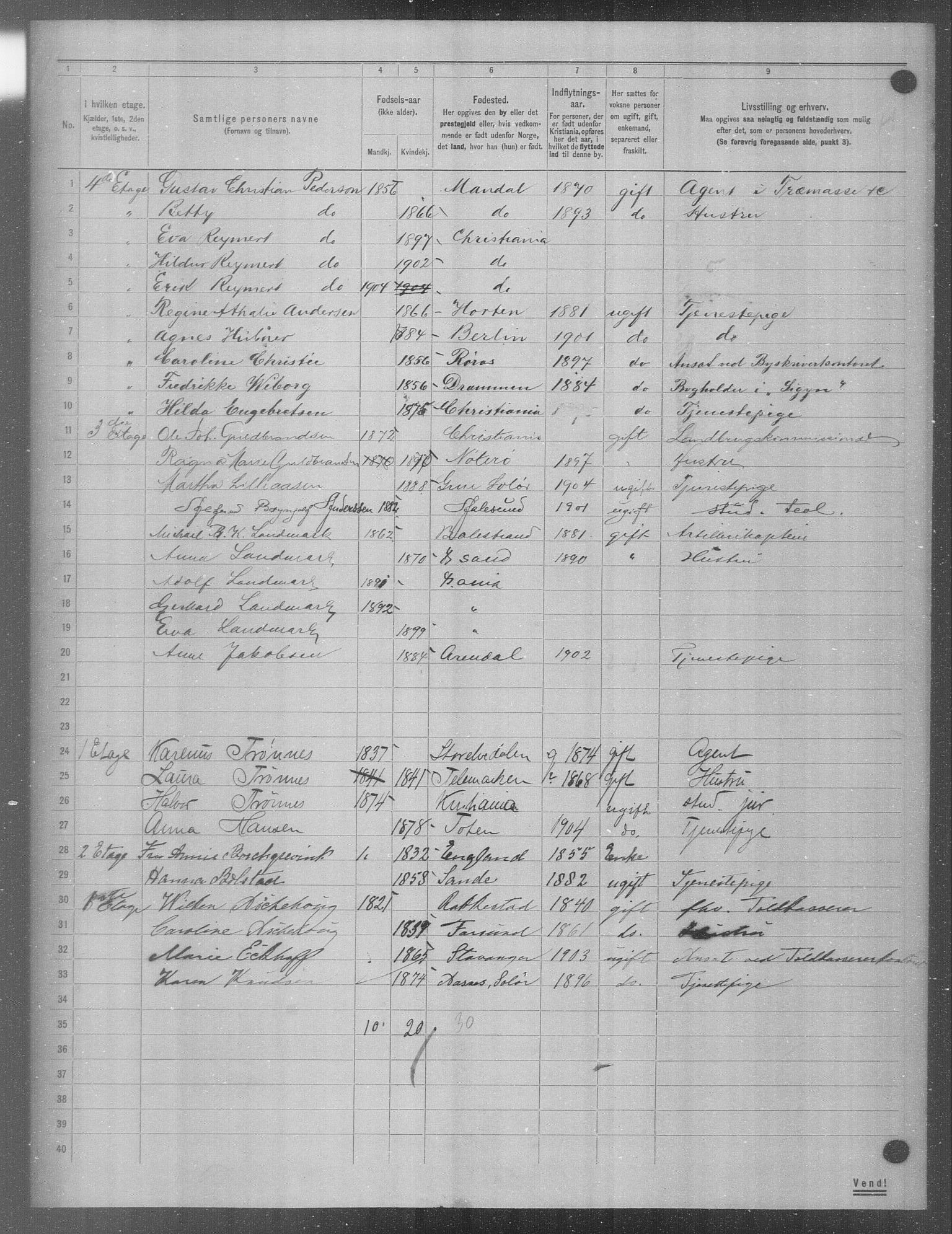 OBA, Municipal Census 1904 for Kristiania, 1904, p. 2449