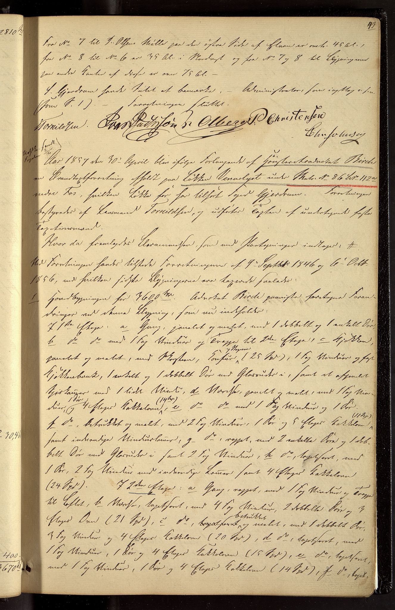 Lensmennene i Aker, OBA/A-10133/F/Fa/L0001: Branntakstprotokoll, 1856-1867, p. 43