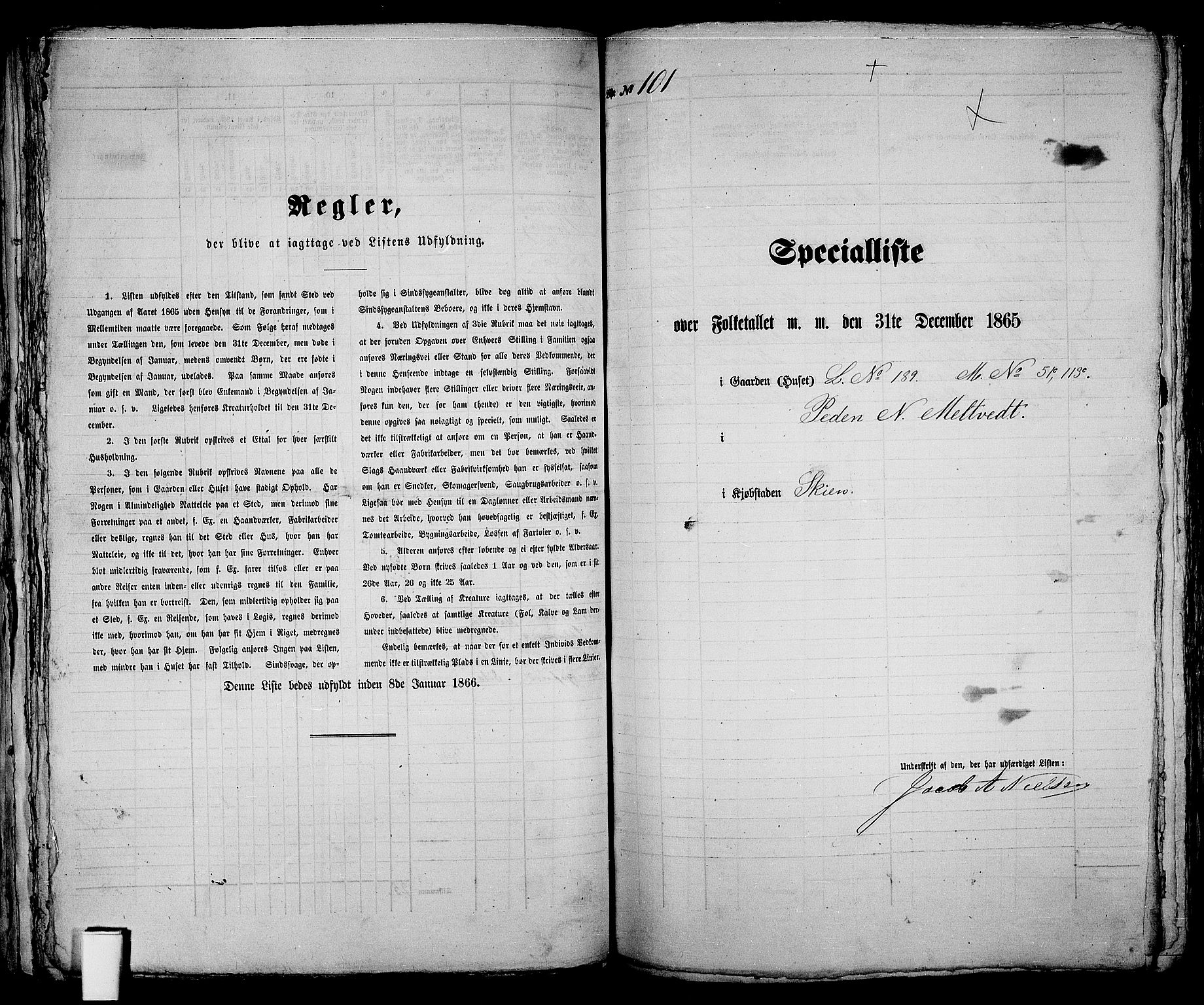 RA, 1865 census for Skien, 1865, p. 213