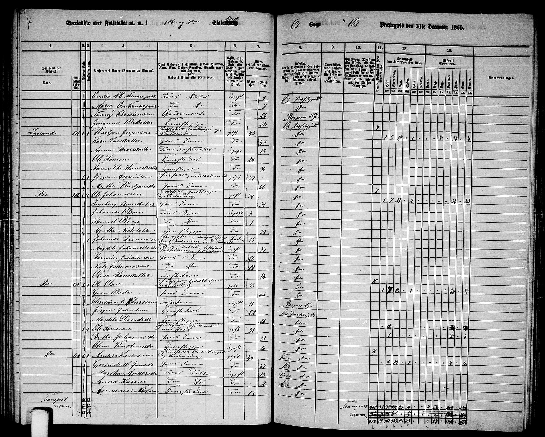 RA, 1865 census for Os, 1865, p. 81