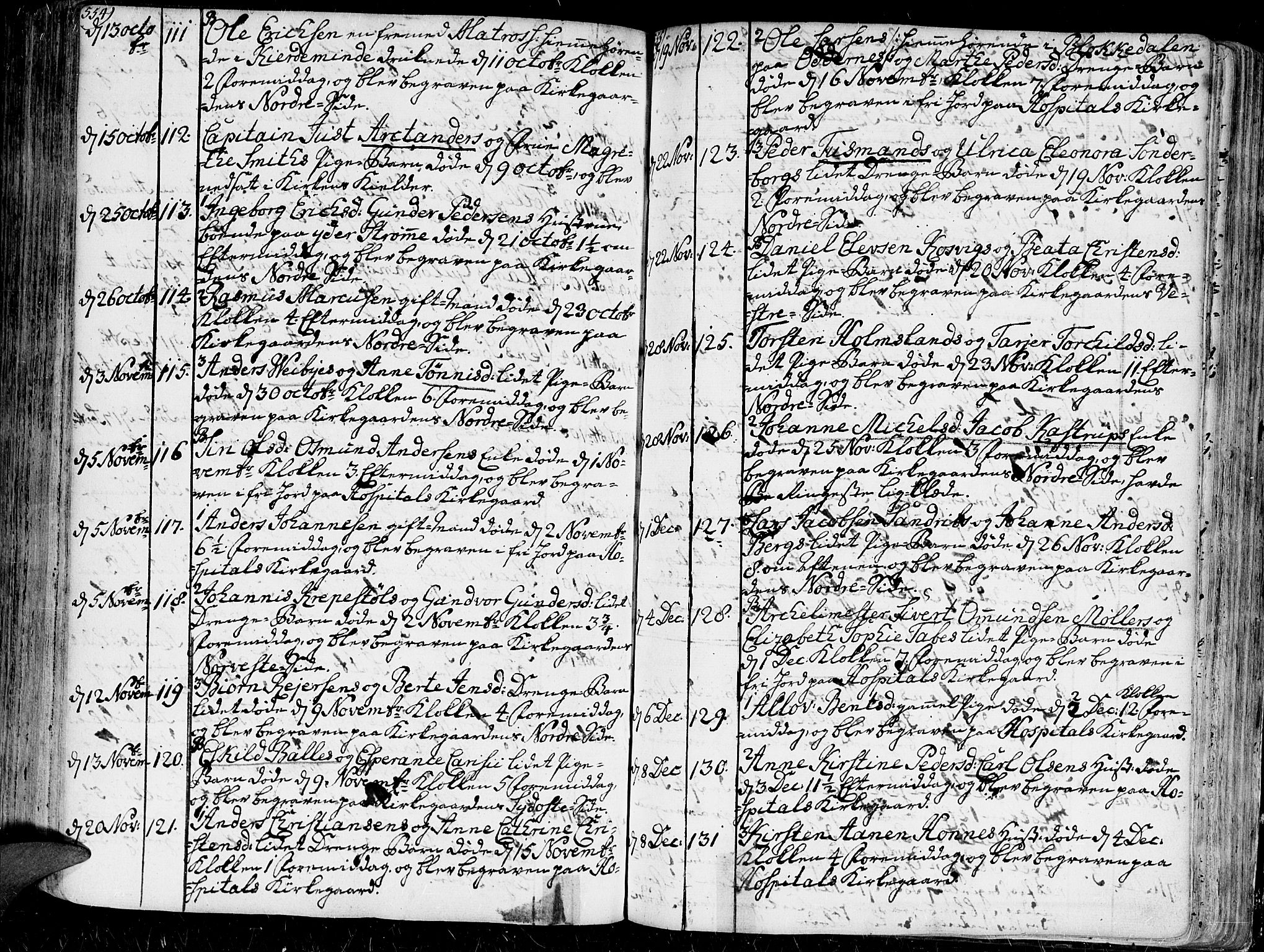 Kristiansand domprosti, AV/SAK-1112-0006/F/Fa/L0001: Parish register (official) no. A 1, 1734-1793, p. 554-555