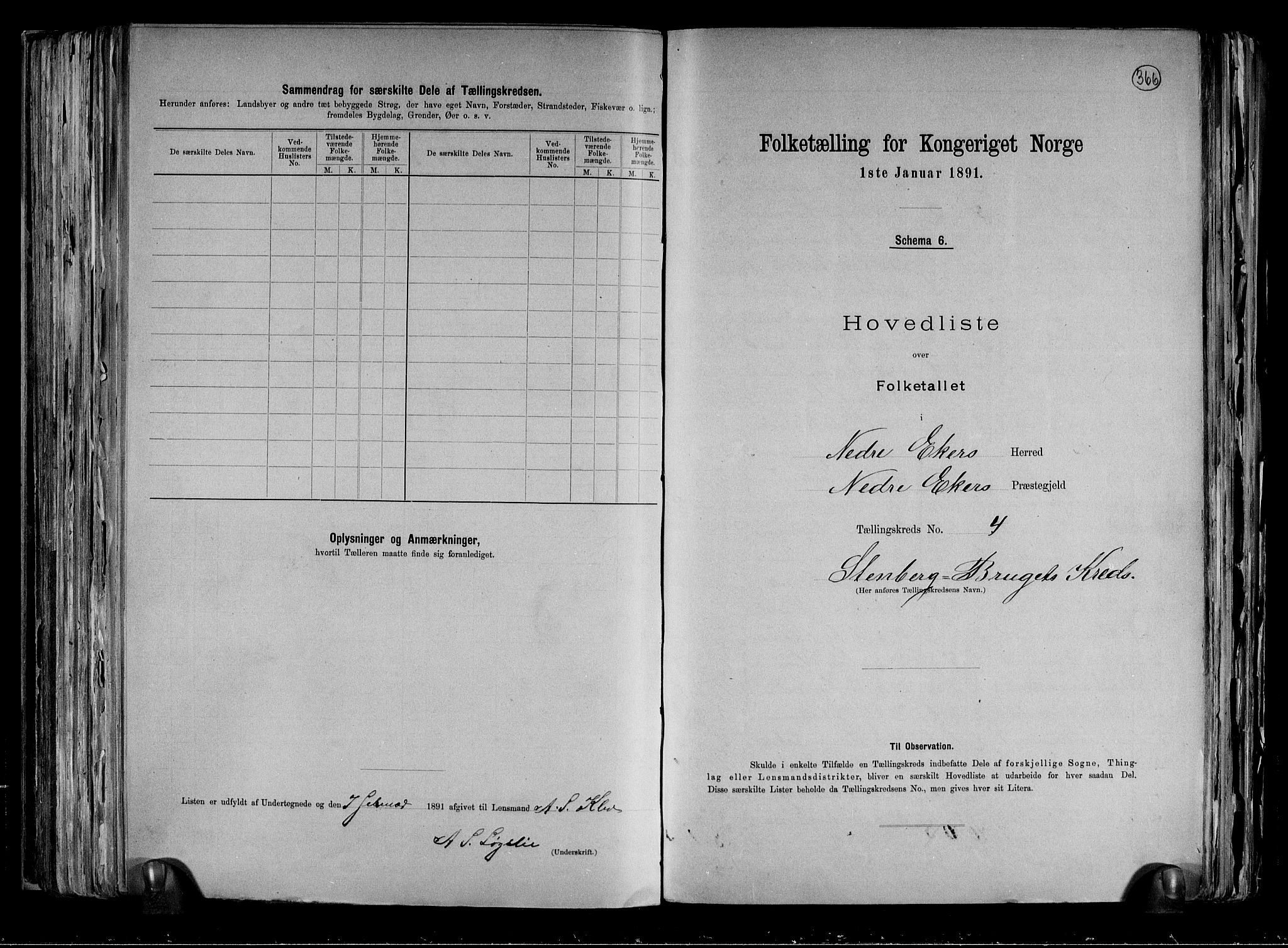 RA, 1891 census for 0625 Nedre Eiker, 1891, p. 13