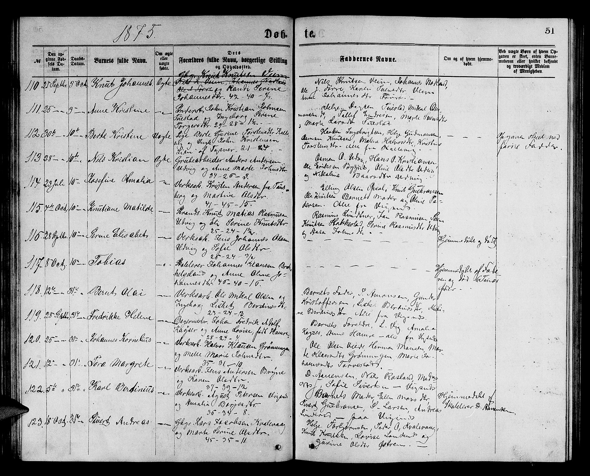 Avaldsnes sokneprestkontor, SAST/A -101851/H/Ha/Hab/L0005: Parish register (copy) no. B 5, 1871-1885, p. 51