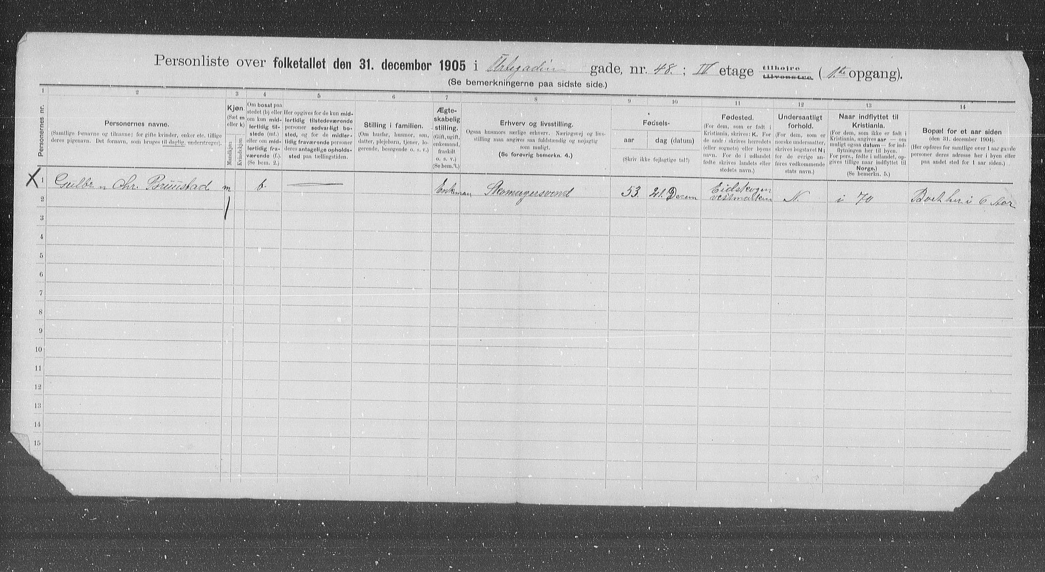 OBA, Municipal Census 1905 for Kristiania, 1905, p. 63779