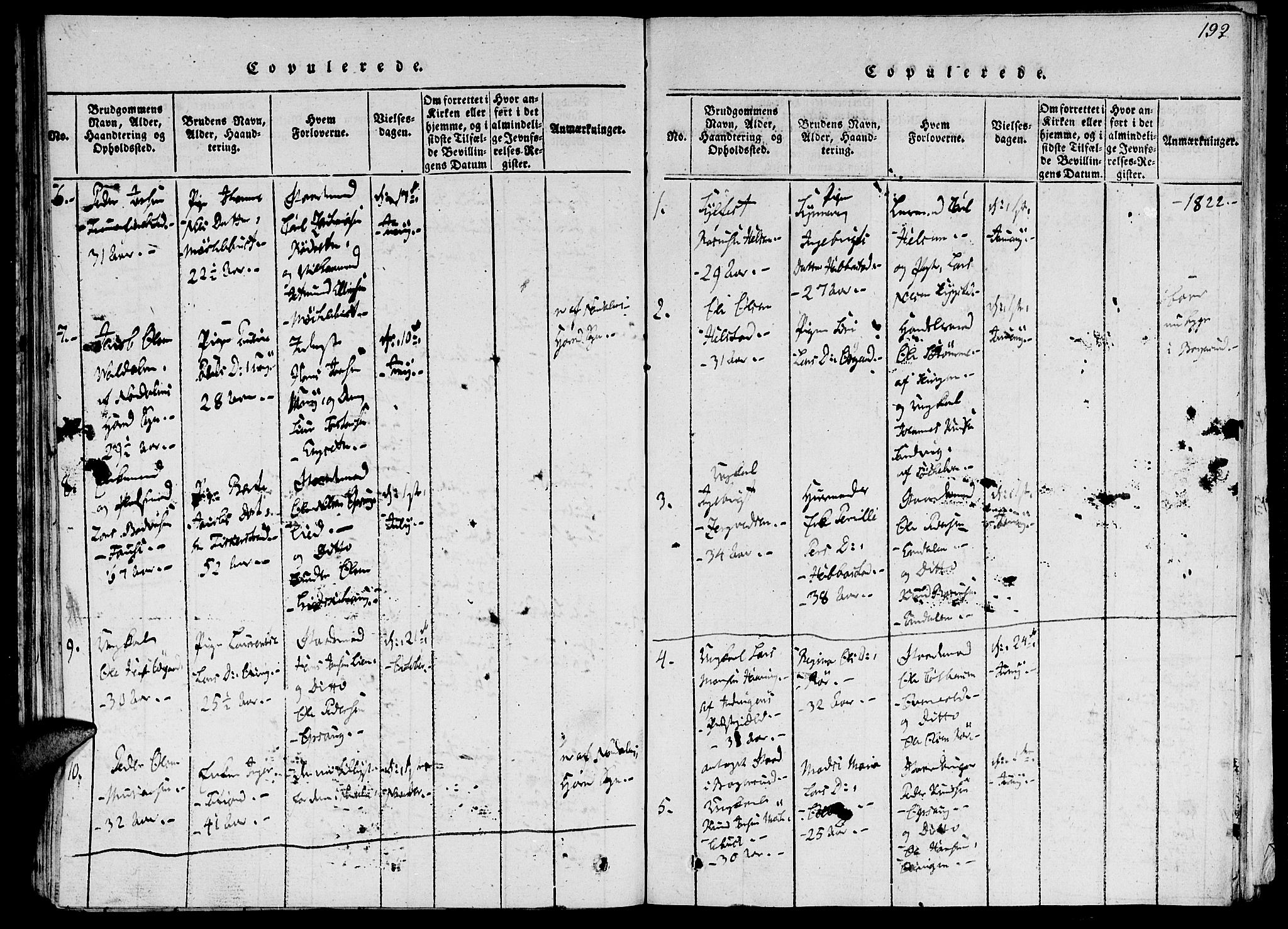 Ministerialprotokoller, klokkerbøker og fødselsregistre - Møre og Romsdal, AV/SAT-A-1454/520/L0273: Parish register (official) no. 520A03, 1817-1826, p. 192