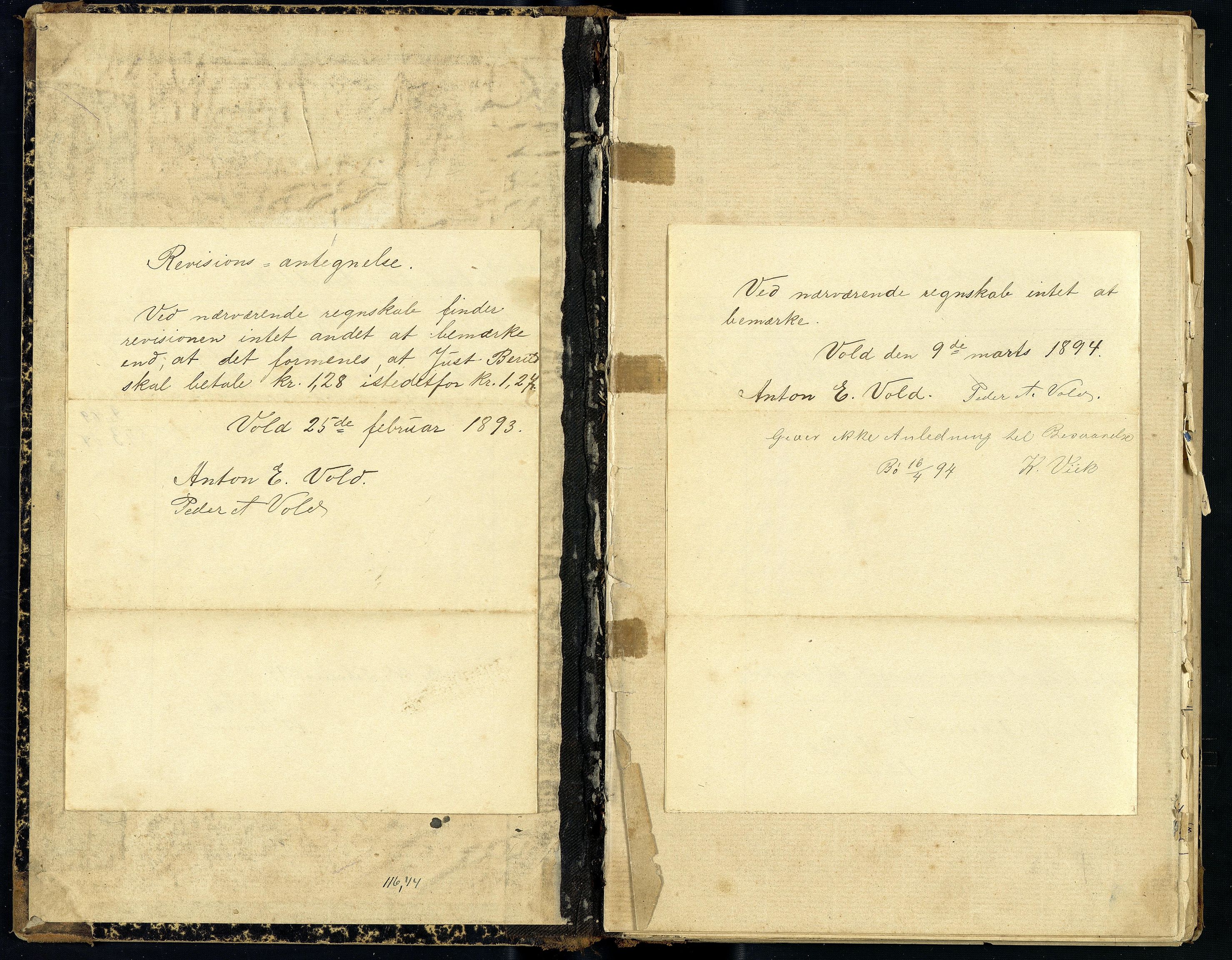 Voll Branntrygdelag, ROMS/R.Ark.1002/R/L0001: Rekneskapsprotokoll, 1890-1936