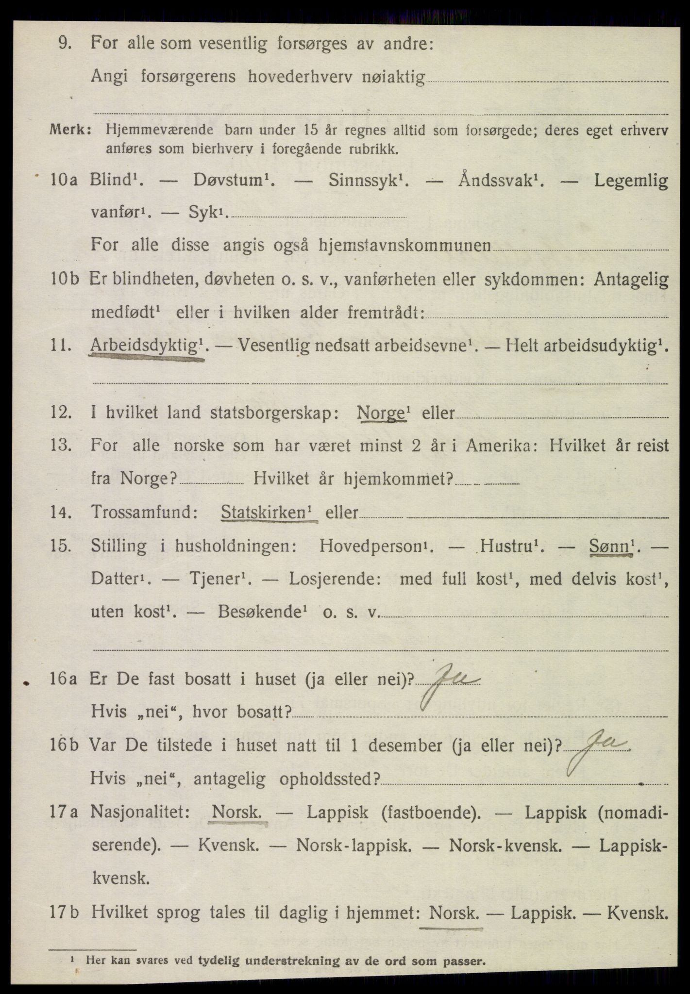 SAT, 1920 census for Hattfjelldal, 1920, p. 2871