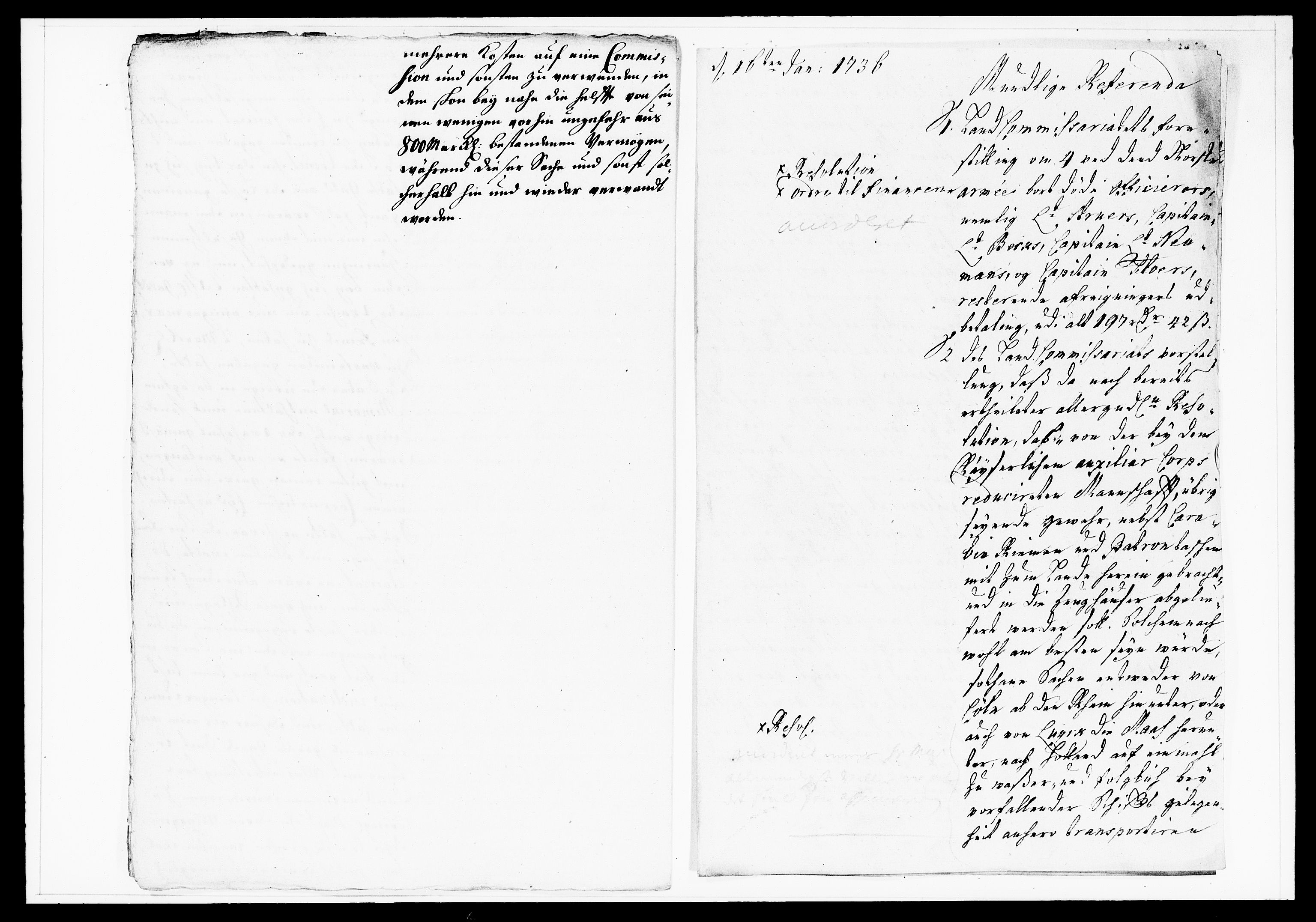 Krigskollegiet, Krigskancelliet, DRA/A-0006/-/1130-1137: Refererede sager, 1736, p. 12