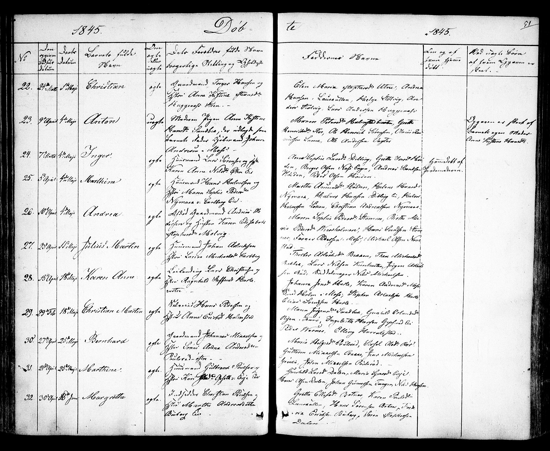 Rygge prestekontor Kirkebøker, SAO/A-10084b/F/Fa/L0004: Parish register (official) no. 4, 1836-1851, p. 51