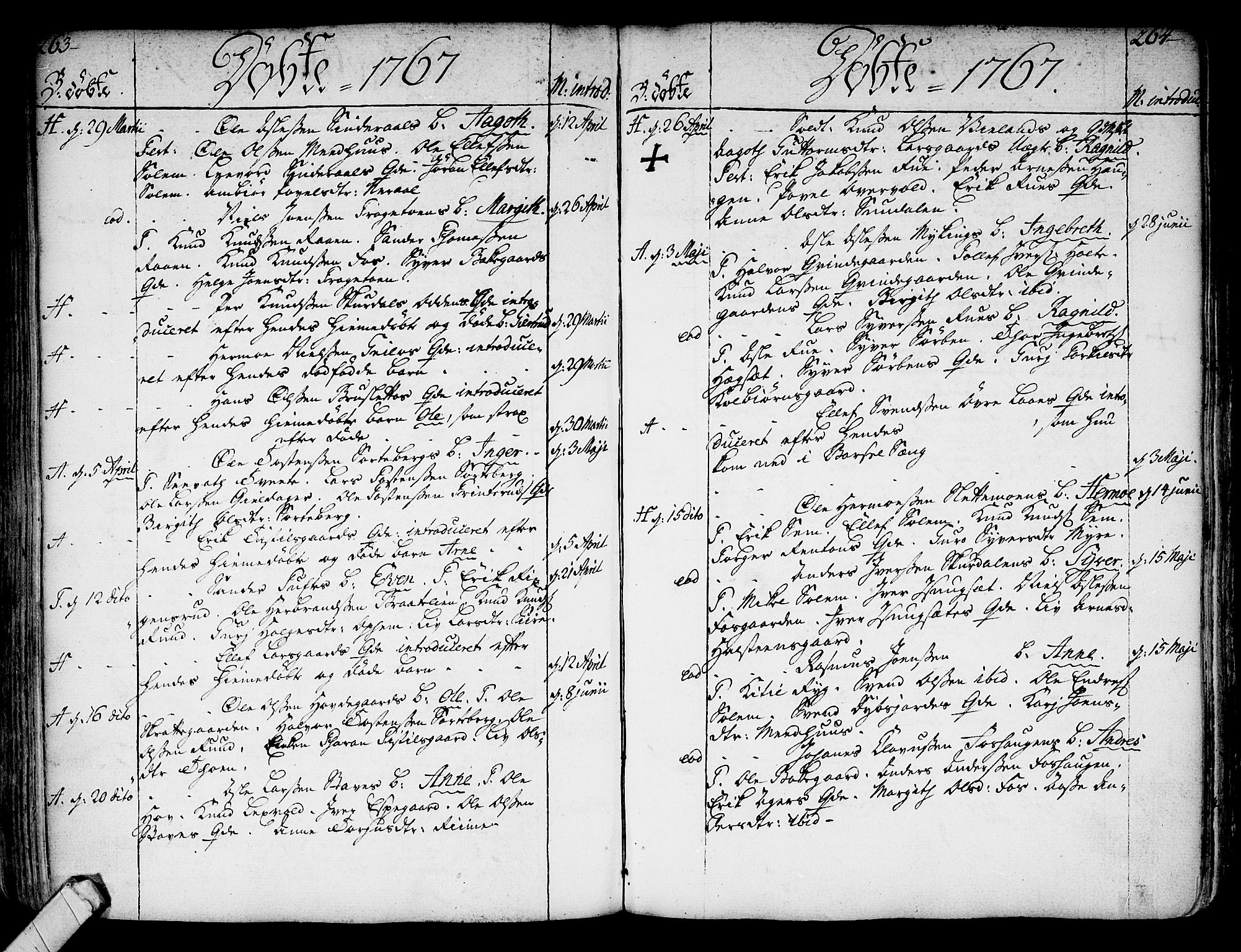 Ål kirkebøker, AV/SAKO-A-249/F/Fa/L0001: Parish register (official) no. I 1, 1744-1769, p. 263-264