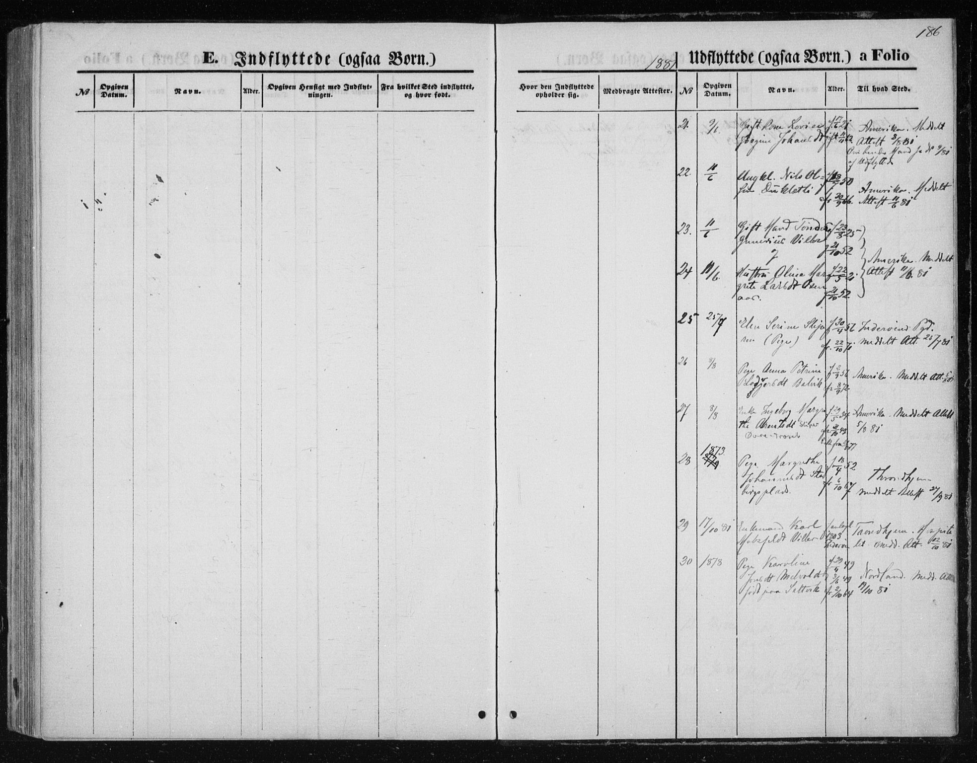 Ministerialprotokoller, klokkerbøker og fødselsregistre - Nord-Trøndelag, SAT/A-1458/733/L0324: Parish register (official) no. 733A03, 1870-1883, p. 186