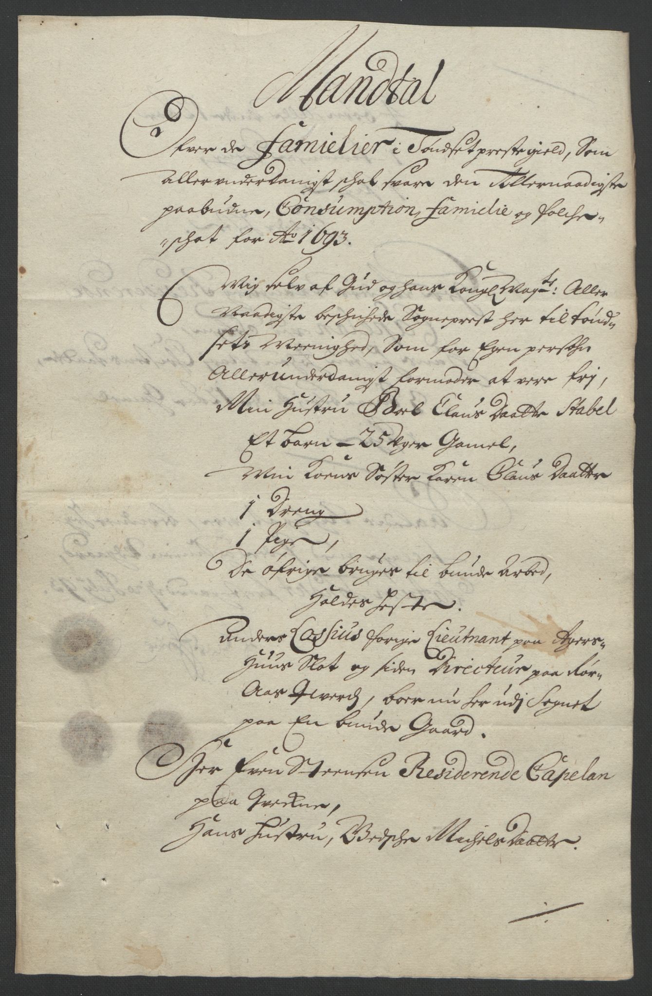 Rentekammeret inntil 1814, Reviderte regnskaper, Fogderegnskap, AV/RA-EA-4092/R13/L0831: Fogderegnskap Solør, Odal og Østerdal, 1693, p. 237