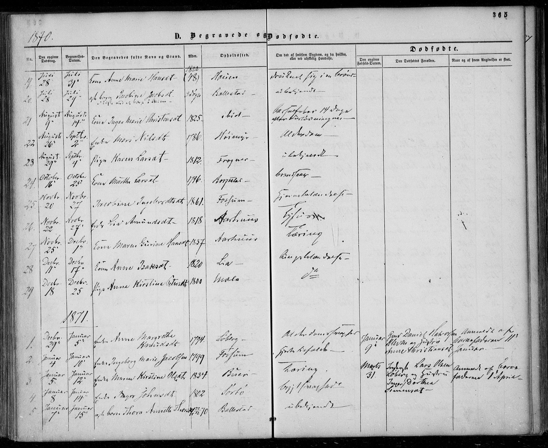 Gjerpen kirkebøker, SAKO/A-265/F/Fa/L0008b: Parish register (official) no. I 8B, 1857-1871, p. 365