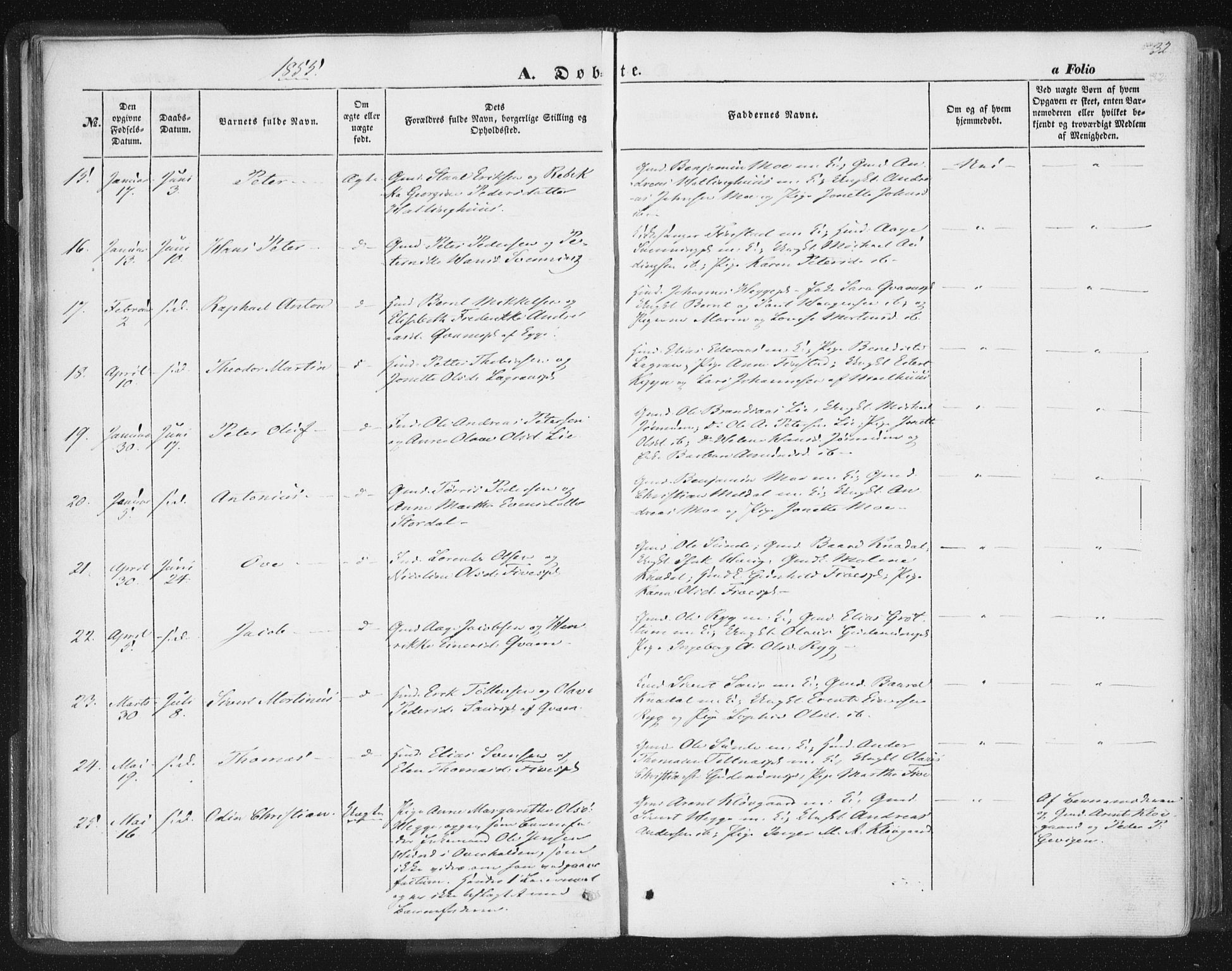 Ministerialprotokoller, klokkerbøker og fødselsregistre - Nord-Trøndelag, AV/SAT-A-1458/746/L0446: Parish register (official) no. 746A05, 1846-1859, p. 32