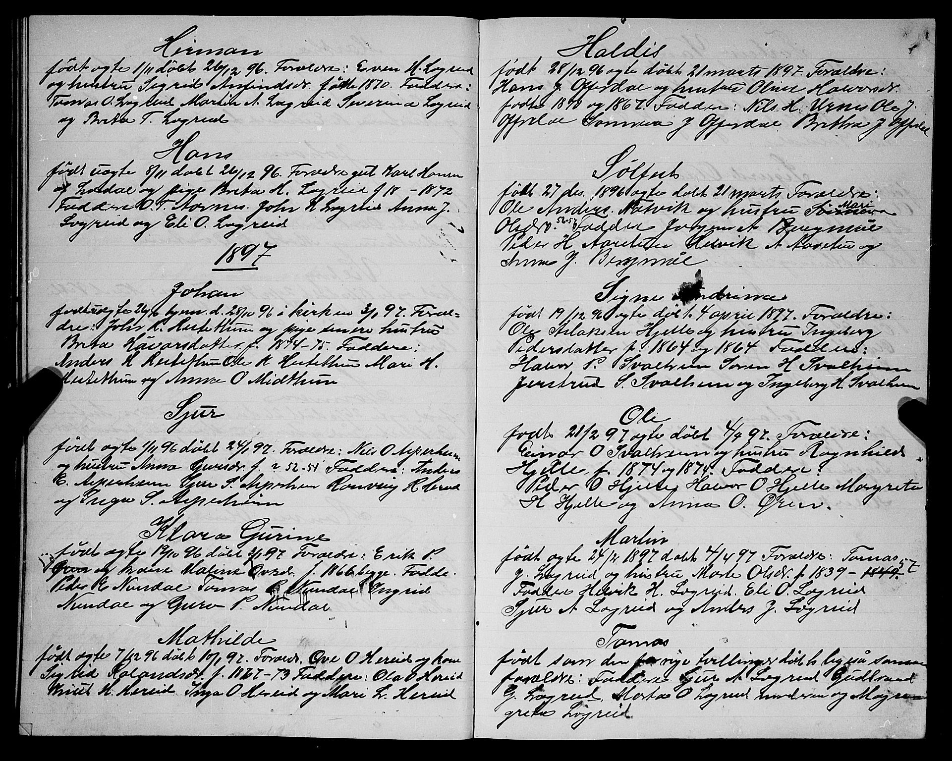 Årdal sokneprestembete, AV/SAB-A-81701: Parish register (copy) no. A 1, 1887-1898