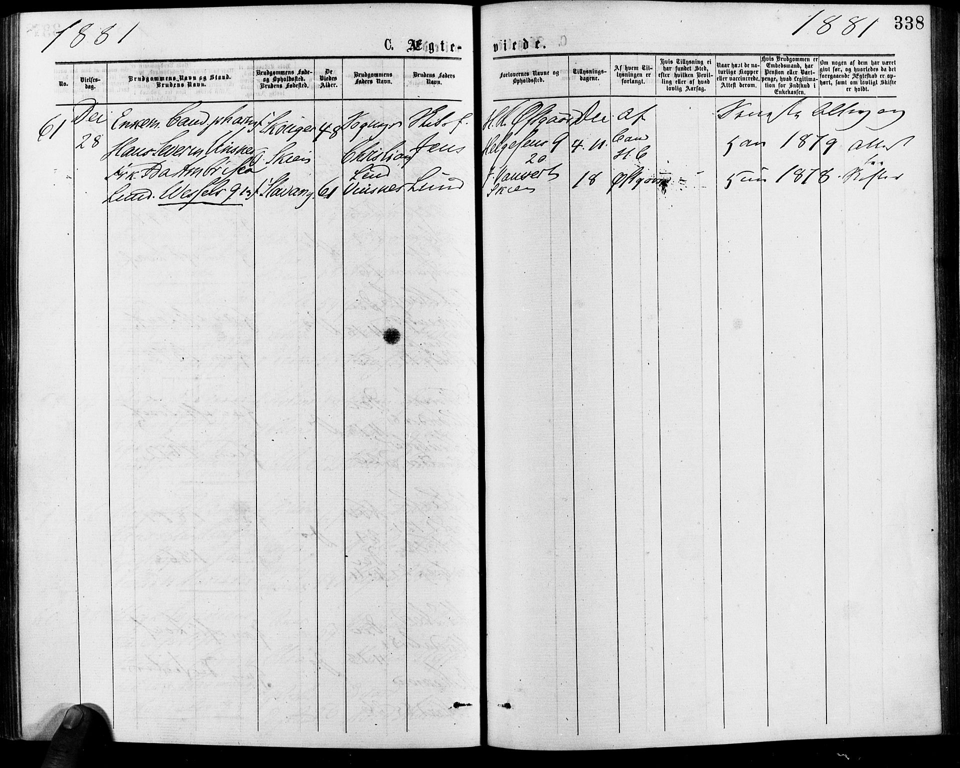 Gamle Aker prestekontor Kirkebøker, SAO/A-10617a/F/L0005: Parish register (official) no. 5, 1873-1881, p. 338