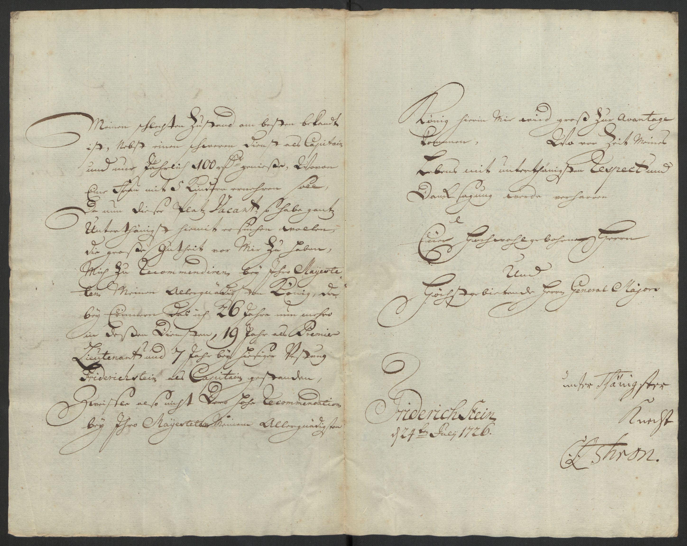 Kommanderende general (KG I) med Det norske krigsdirektorium, AV/RA-EA-5419/D/L0153: Fredriksten festning: Brev, inventarfortegnelser og regnskapsekstrakter, 1724-1729, p. 333