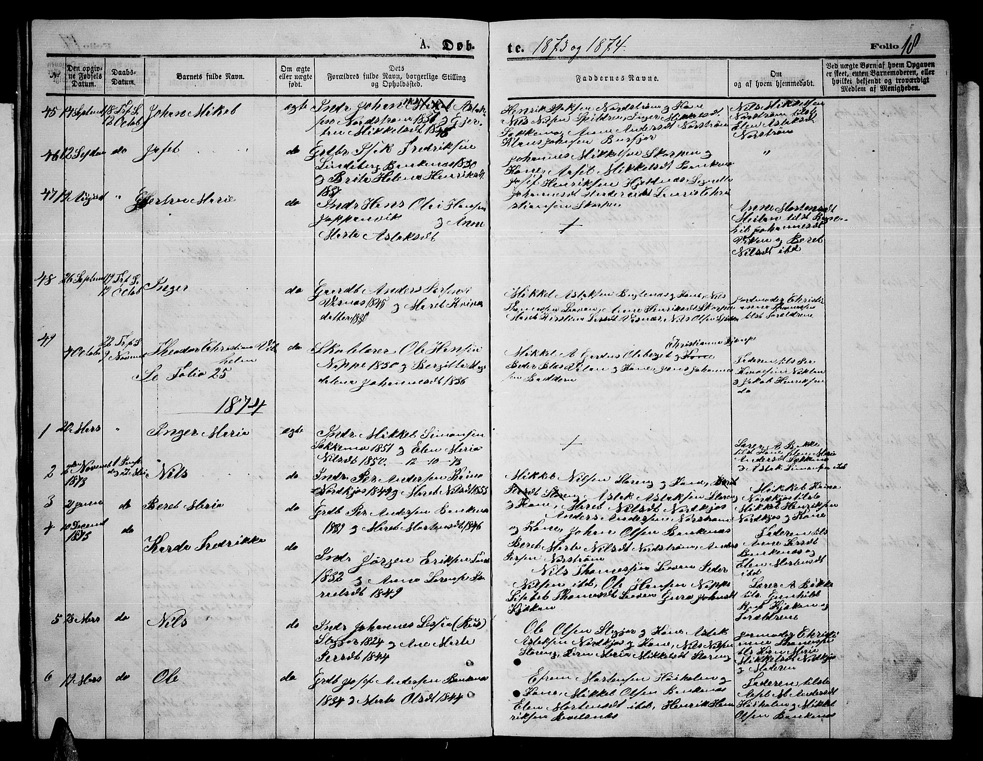 Skjervøy sokneprestkontor, AV/SATØ-S-1300/H/Ha/Hab/L0014klokker: Parish register (copy) no. 14, 1871-1877, p. 18