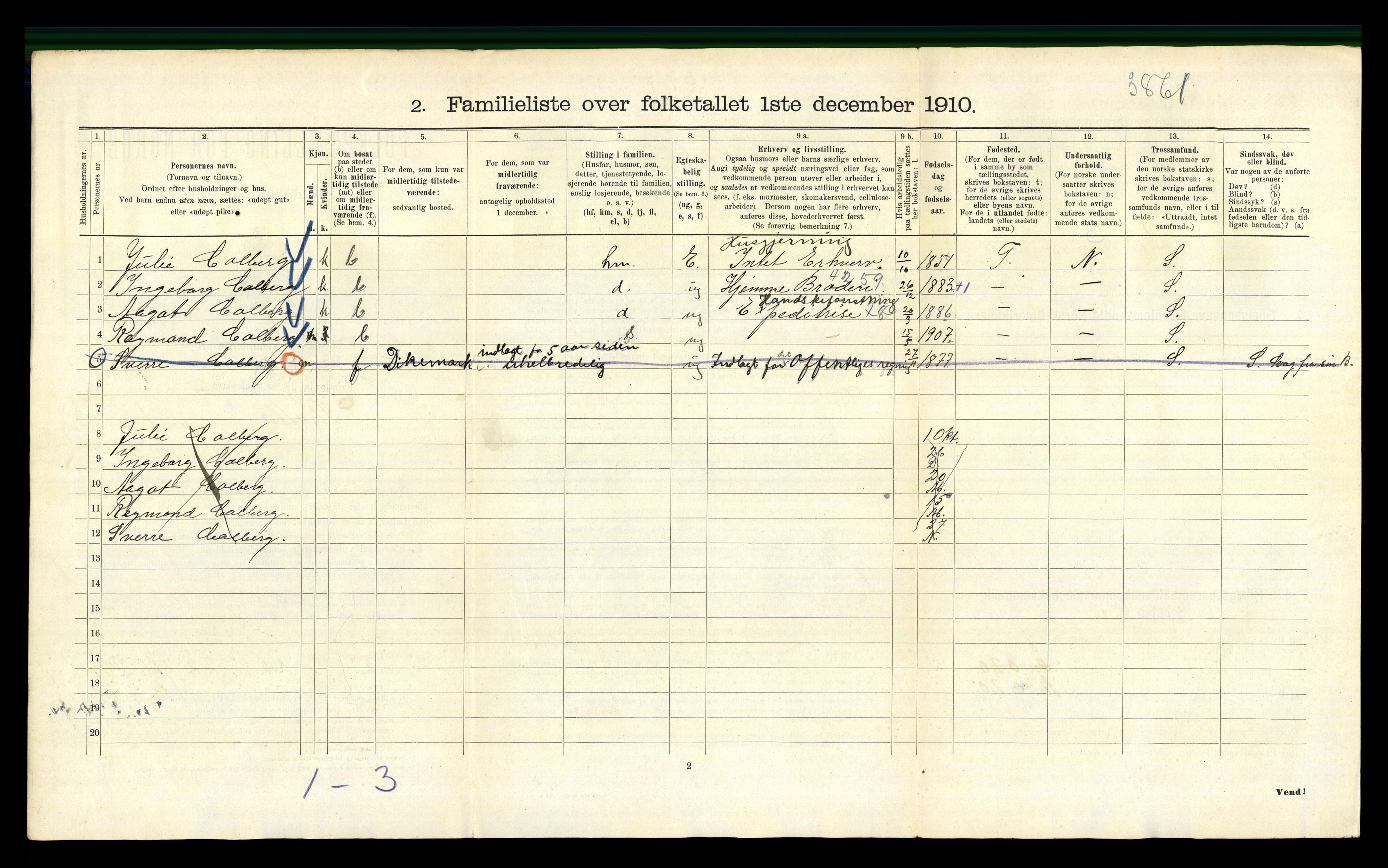 RA, 1910 census for Kristiania, 1910, p. 52554