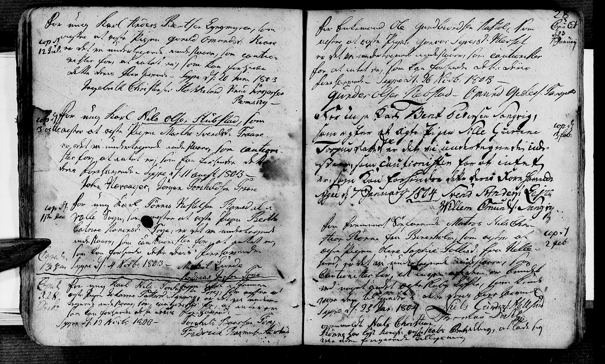 Søgne sokneprestkontor, AV/SAK-1111-0037/F/Fa/Fab/L0007: Parish register (official) no. A 7, 1791-1851, p. 28