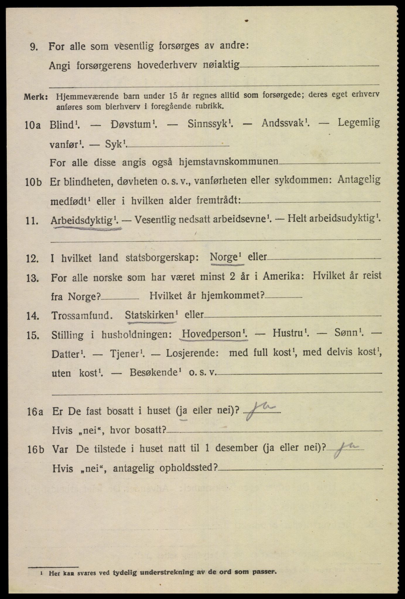 SAK, 1920 census for Fjotland, 1920, p. 431
