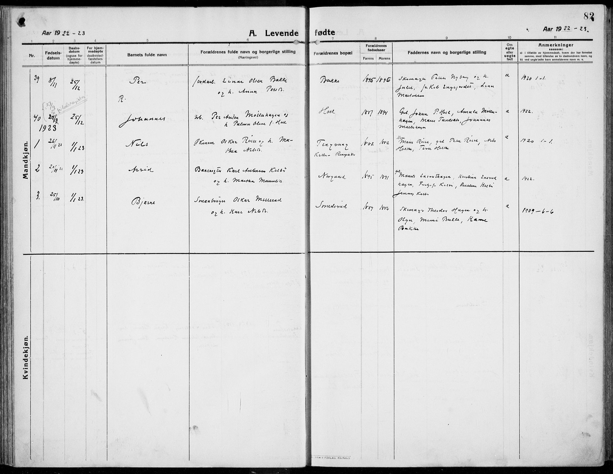 Kolbu prestekontor, AV/SAH-PREST-110/H/Ha/Haa/L0002: Parish register (official) no. 2, 1912-1926, p. 82