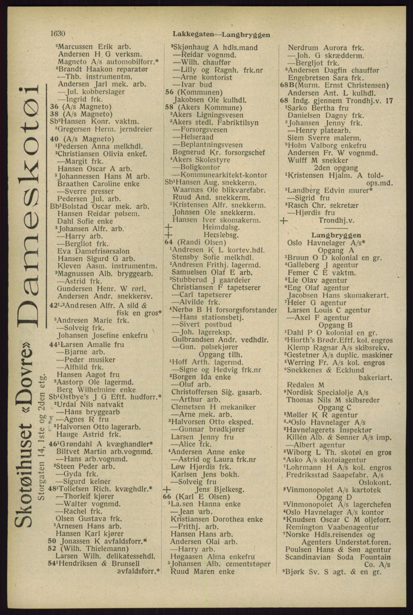 Kristiania/Oslo adressebok, PUBL/-, 1929, p. 1630