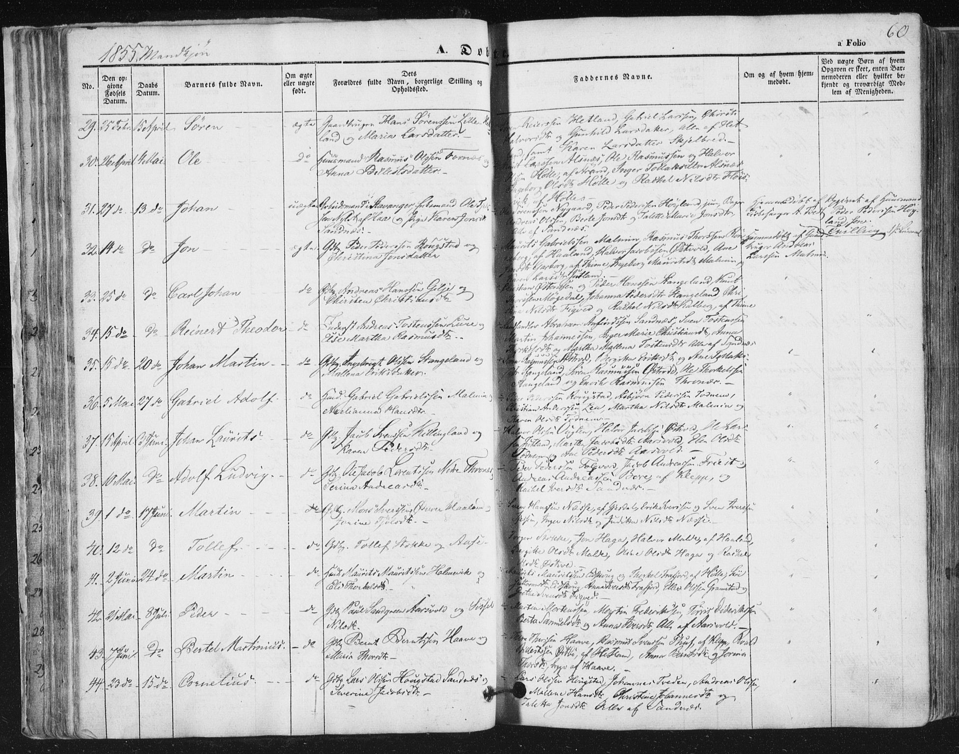 Høyland sokneprestkontor, AV/SAST-A-101799/001/30BA/L0008: Parish register (official) no. A 8, 1841-1856, p. 60