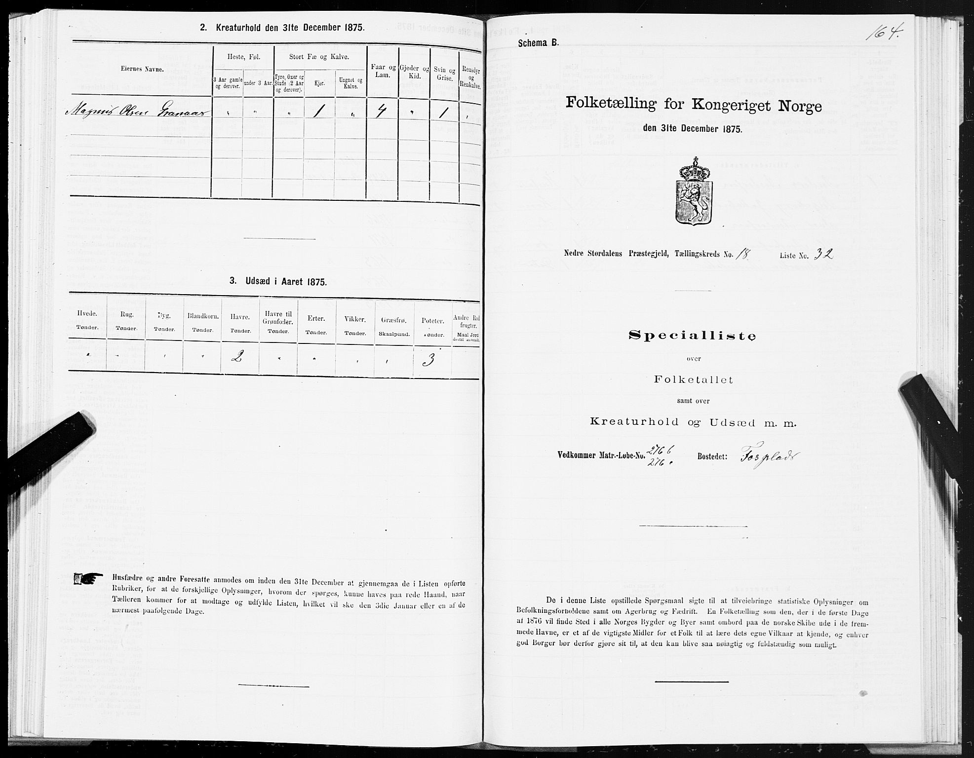 SAT, 1875 census for 1714P Nedre Stjørdal, 1875, p. 9164