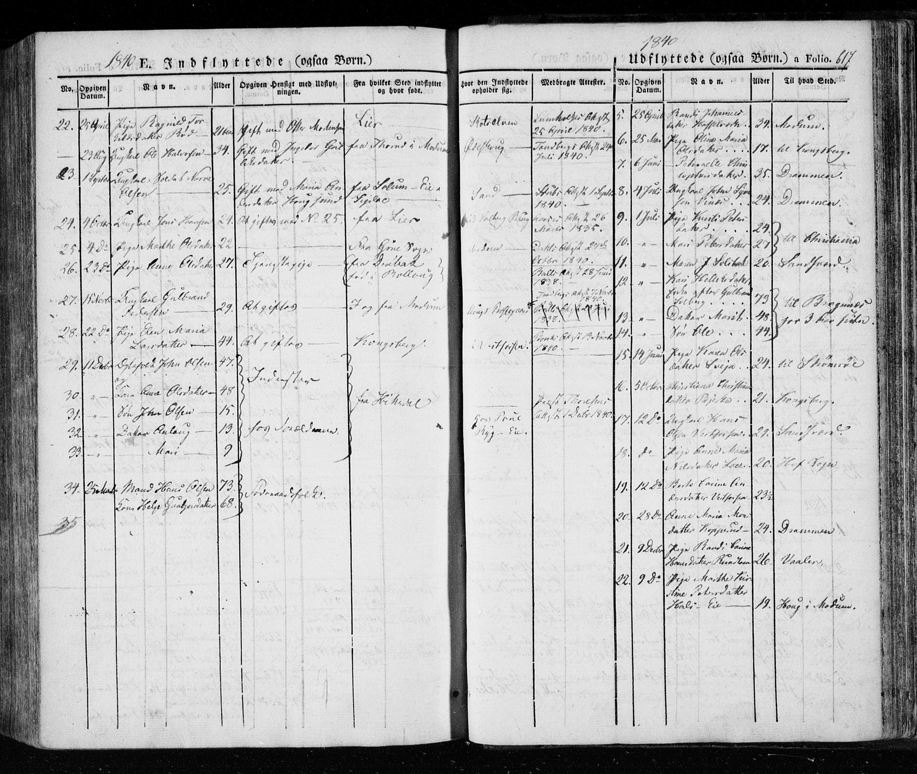 Eiker kirkebøker, AV/SAKO-A-4/F/Fa/L0013a: Parish register (official) no. I 13A, 1832-1845, p. 617