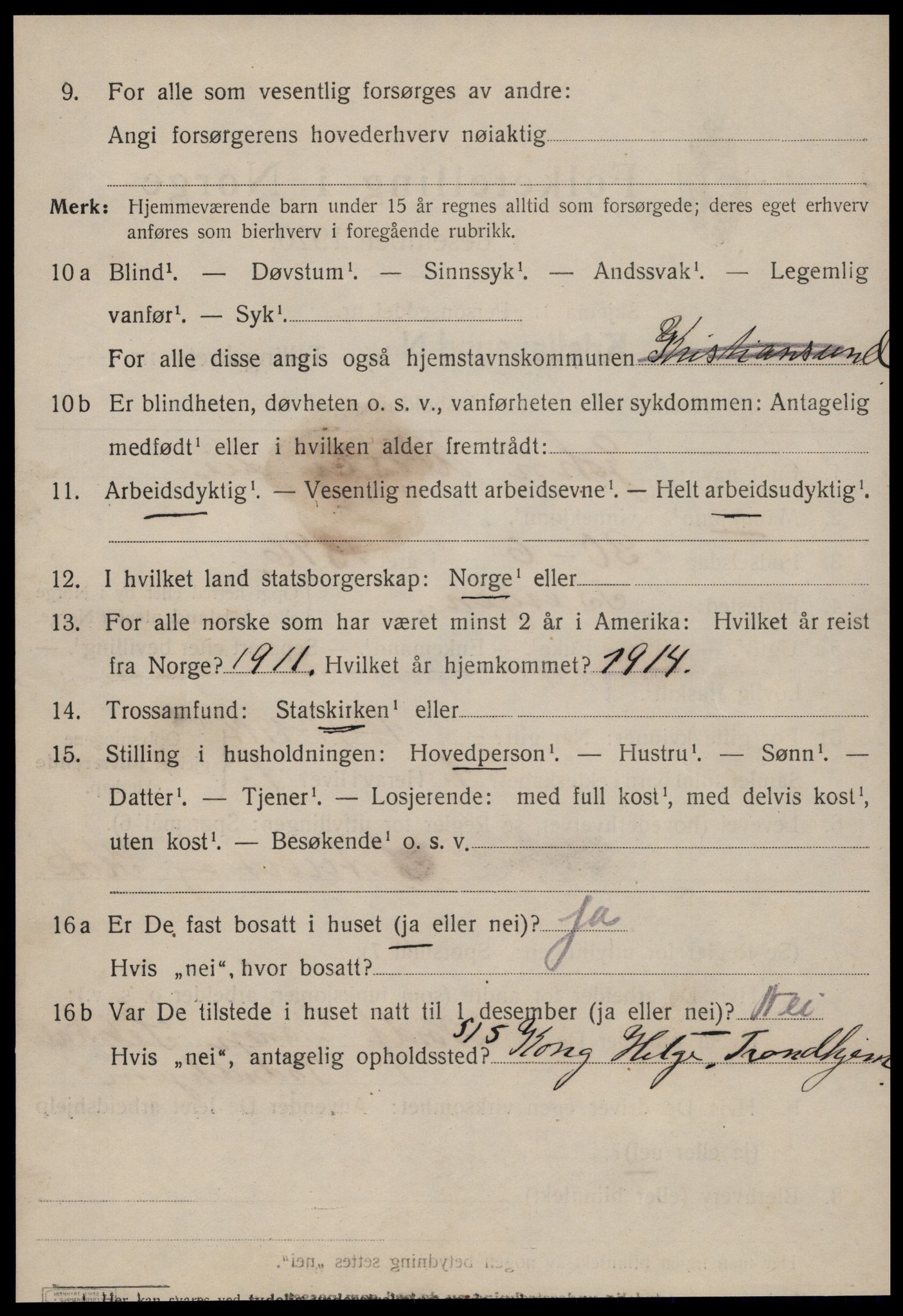 SAT, 1920 census for Kristiansund, 1920, p. 32074