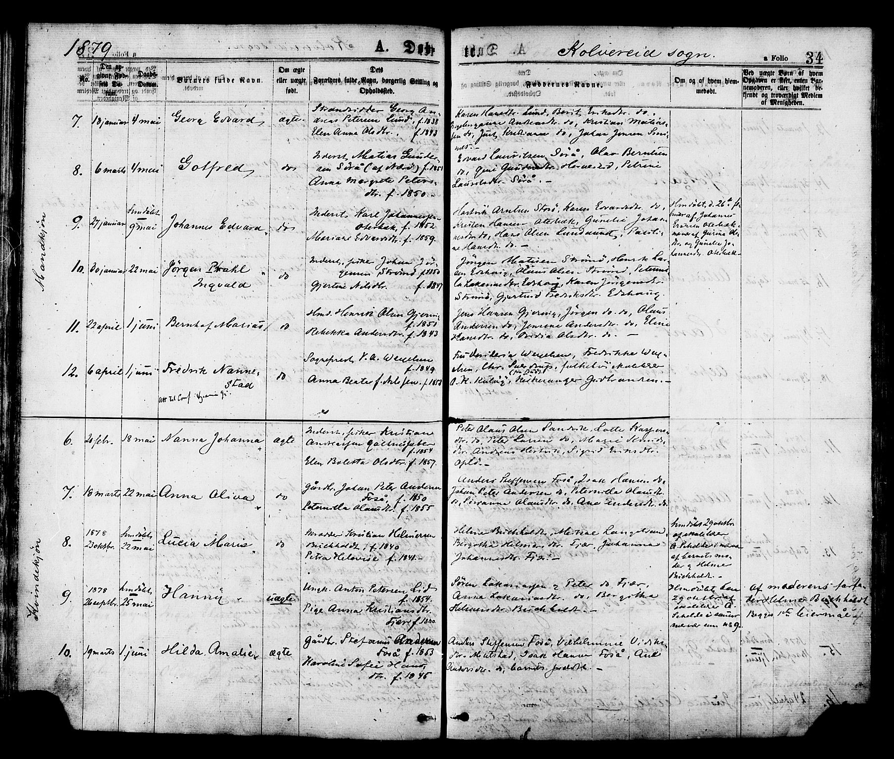 Ministerialprotokoller, klokkerbøker og fødselsregistre - Nord-Trøndelag, SAT/A-1458/780/L0642: Parish register (official) no. 780A07 /1, 1874-1885, p. 34