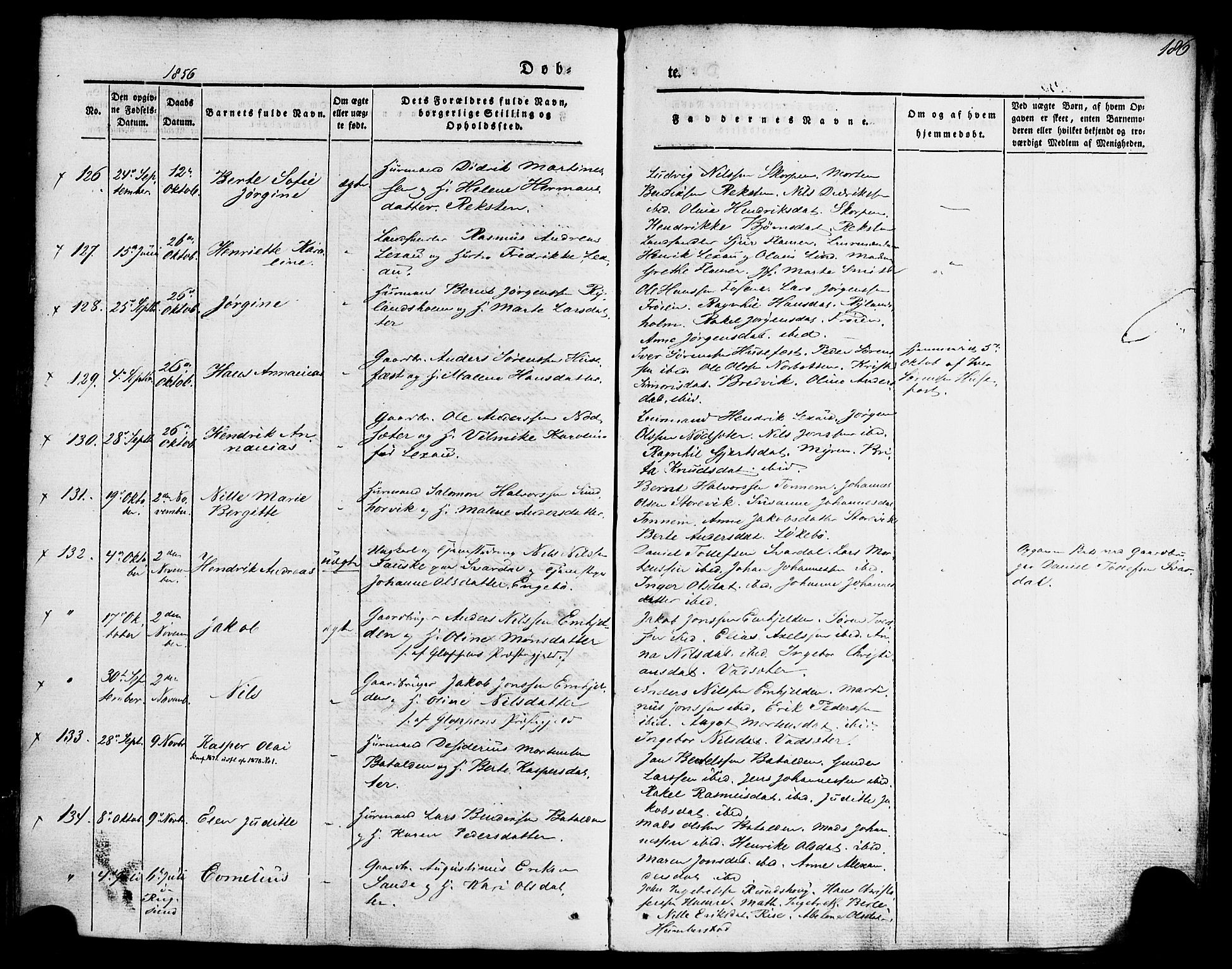 Kinn sokneprestembete, AV/SAB-A-80801/H/Haa/Haaa/L0005: Parish register (official) no. A 5, 1841-1857, p. 186