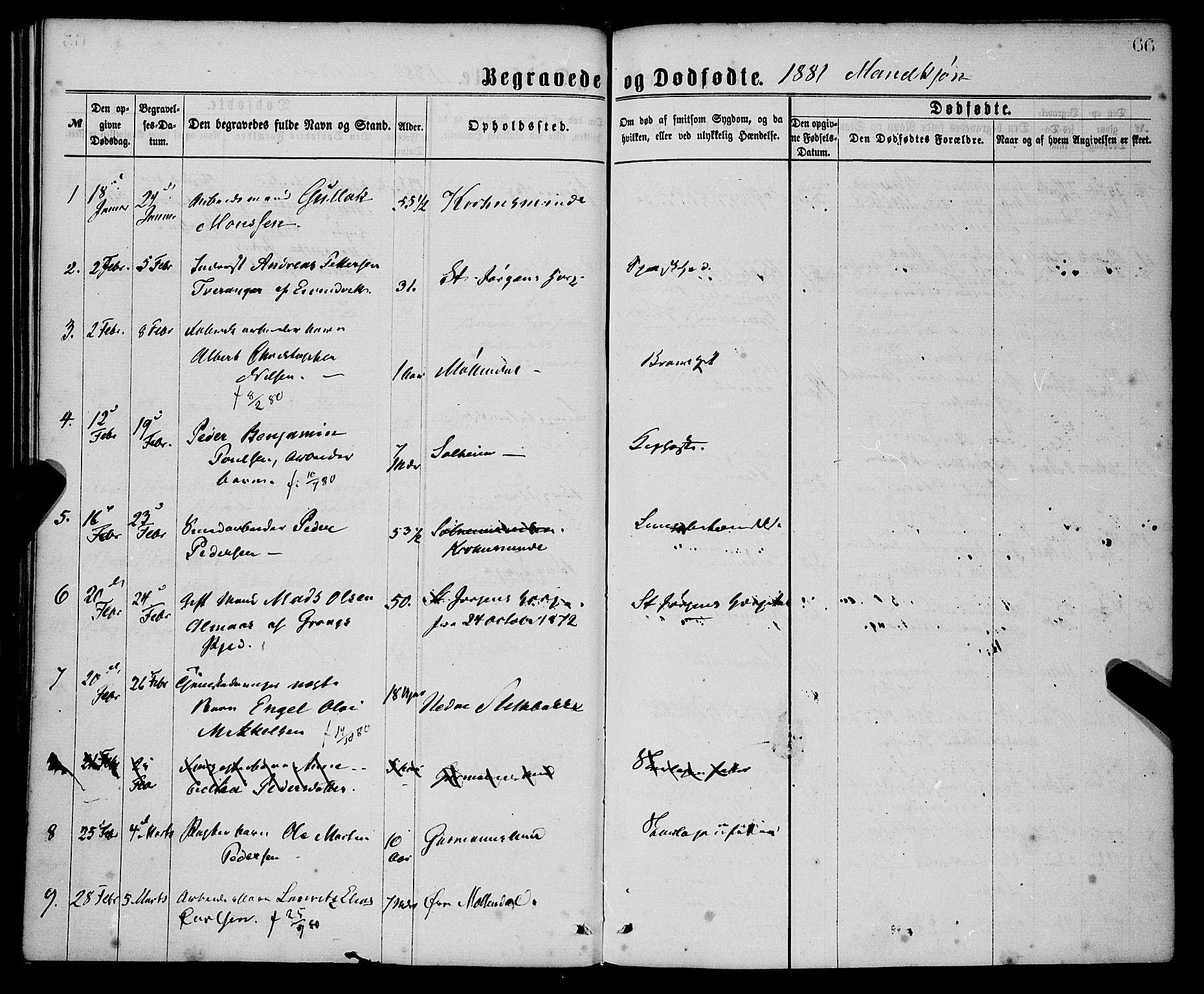 St. Jørgens hospital og Årstad sokneprestembete, SAB/A-99934: Parish register (official) no. A 11, 1864-1886, p. 66