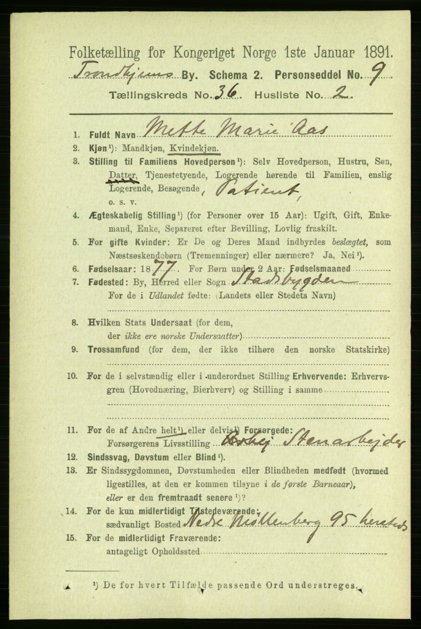 RA, 1891 census for 1601 Trondheim, 1891, p. 26944