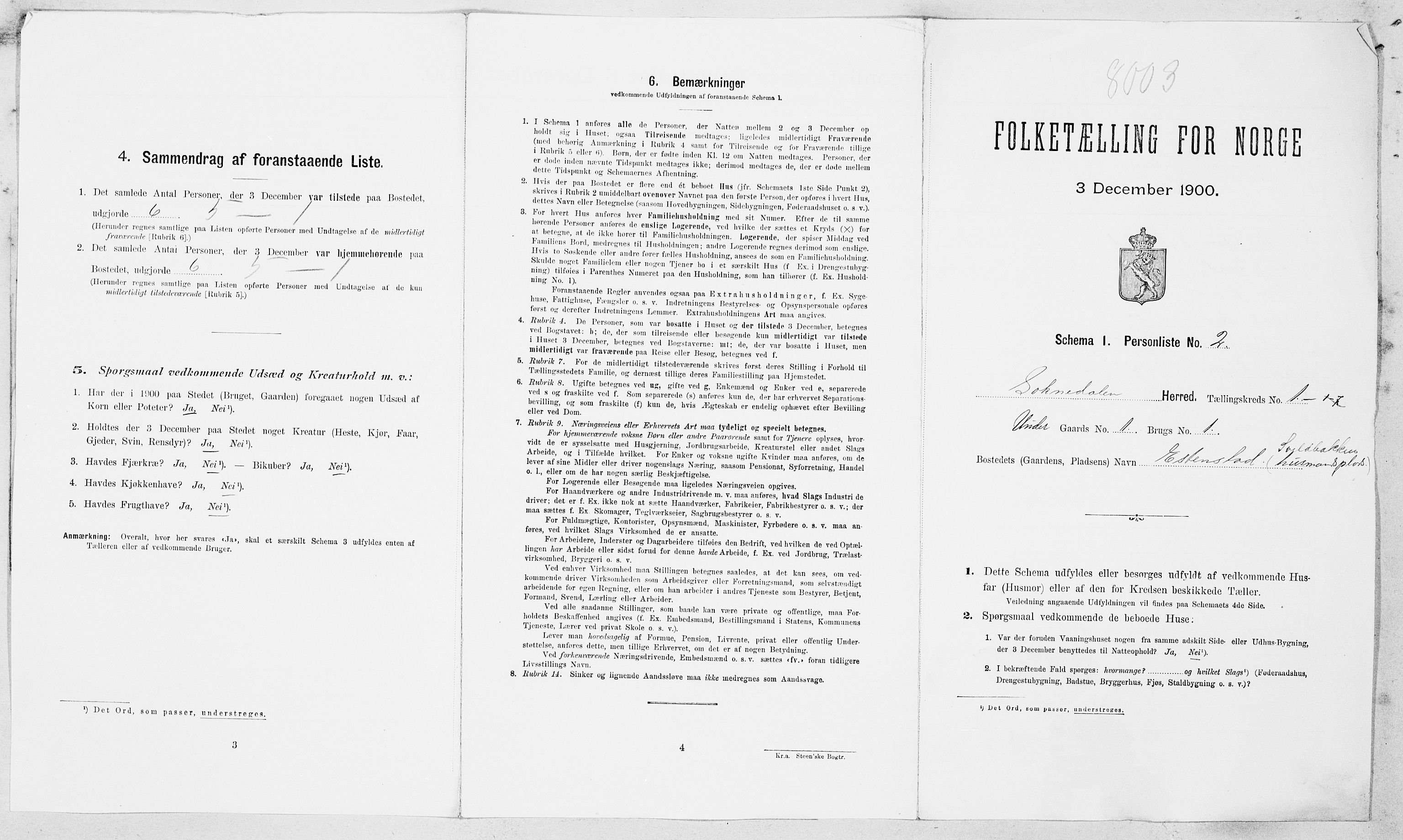 SAT, 1900 census for Soknedal, 1900, p. 25